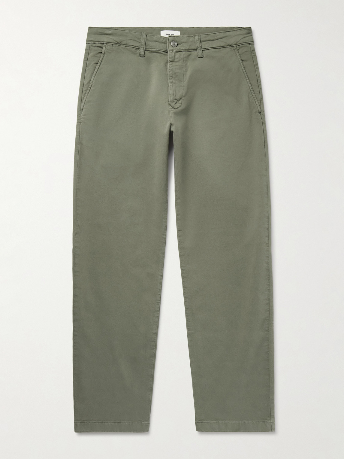 Nn07 Aden 1923 Straight-leg Organic Cotton-blend Twill Chinos In Green