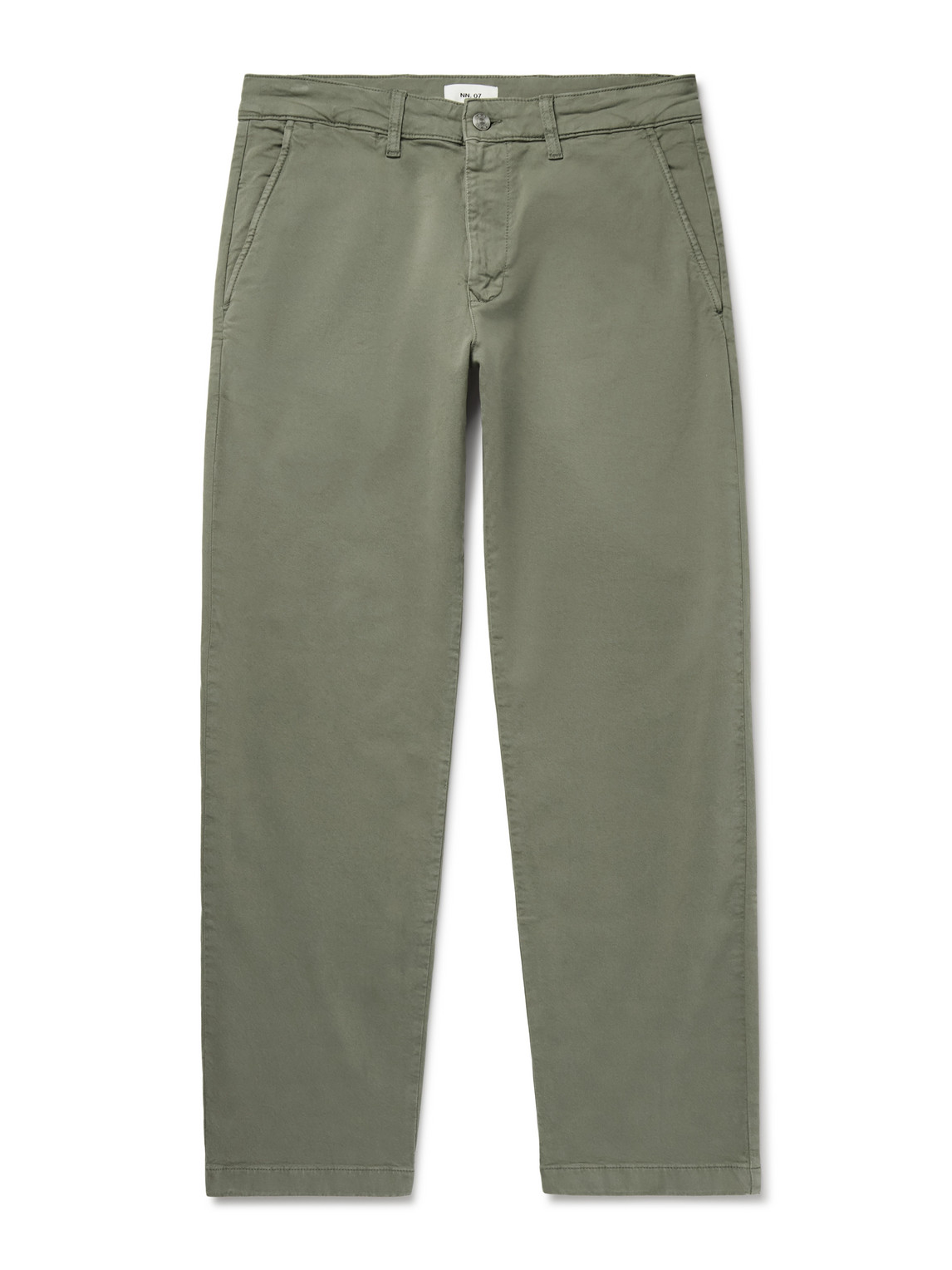 Nn07 Aden 1923 Straight-leg Organic Cotton-blend Twill Chinos In Green