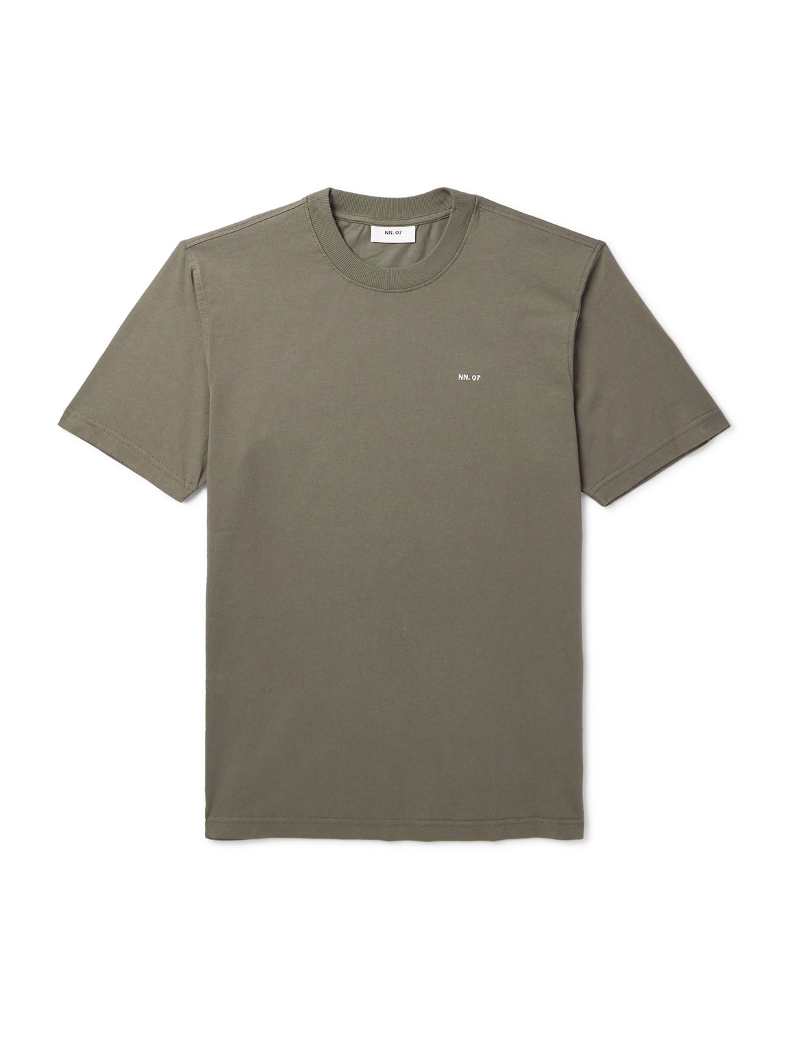 Nn07 Adam 3209 Logo-embroidered Pima Cotton-jersey T-shirt In Green