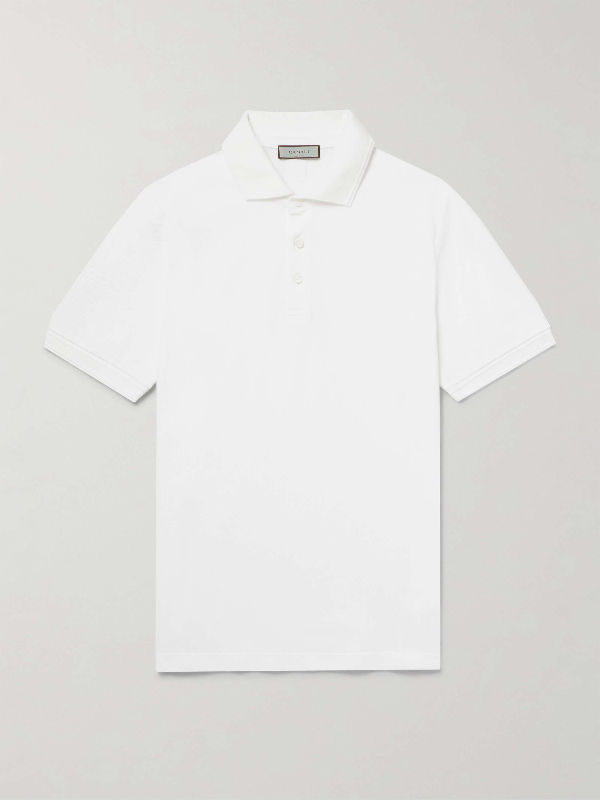 BURBERRY Logo-Embroidered Cotton-Piqué Polo Shirt for Men