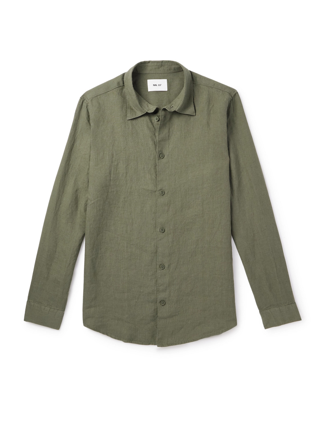 Nn07 Enzo 5708 Linen Shirt In Green