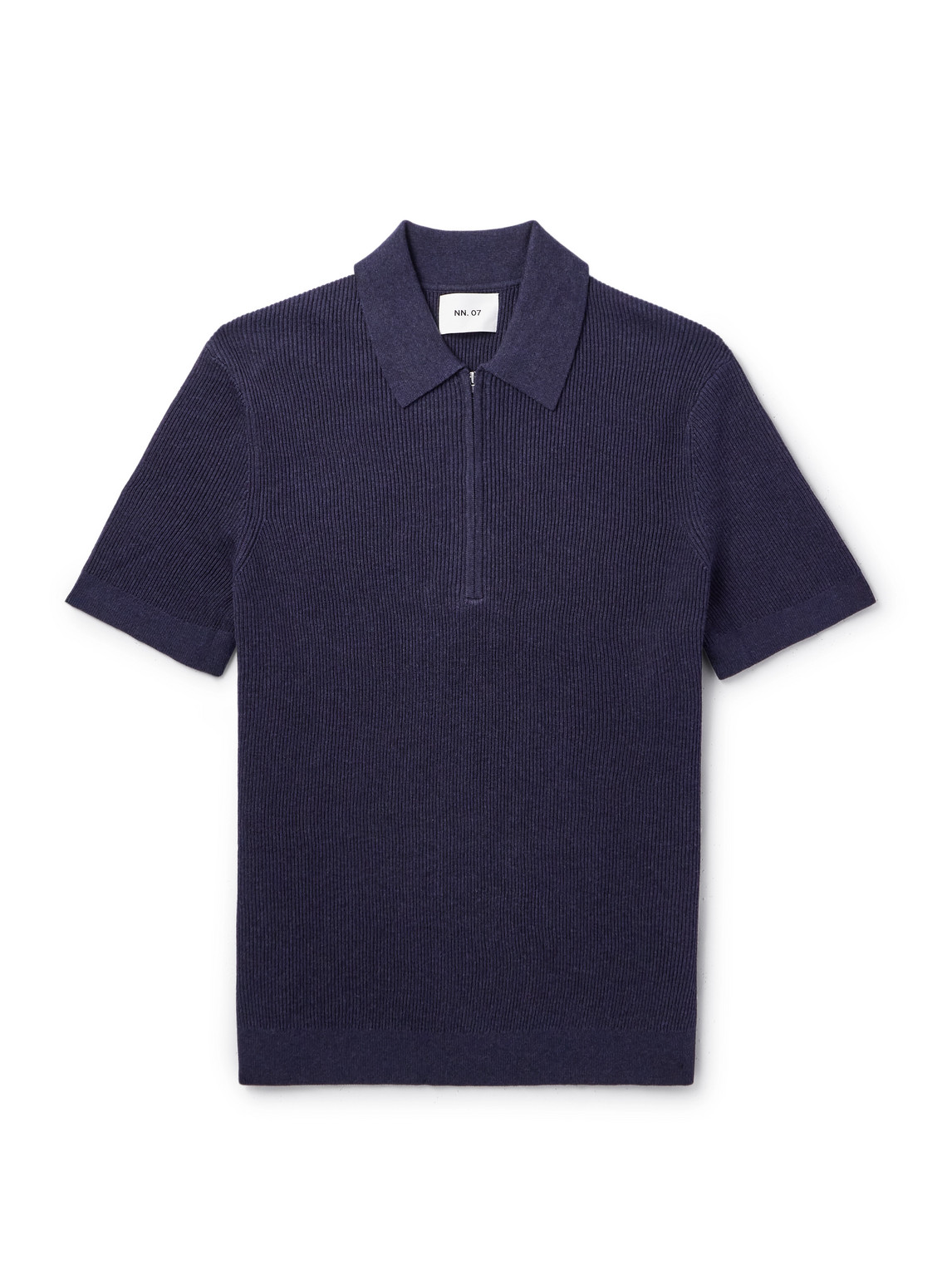 Hansie 6600 Ribbed Organic Cotton Half-Zip Polo Shirt