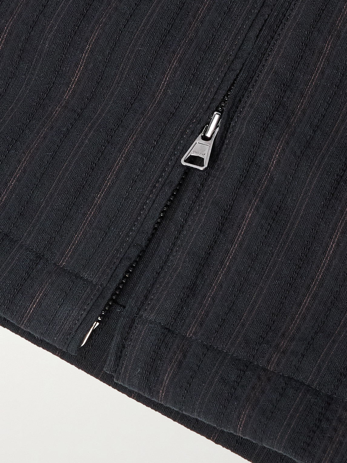 Nn07 Jaxon 1921 Striped Organic Cotton And Silk-blend Jacket In Black
