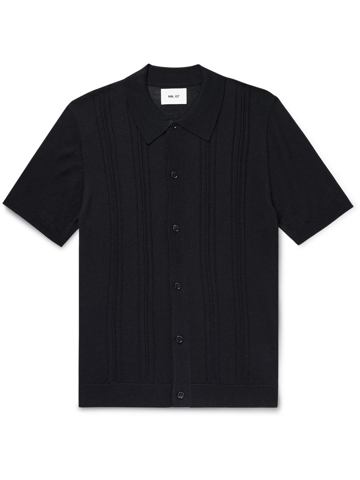 Thor 6584 Pointelle-Knit Wool-Blend Shirt