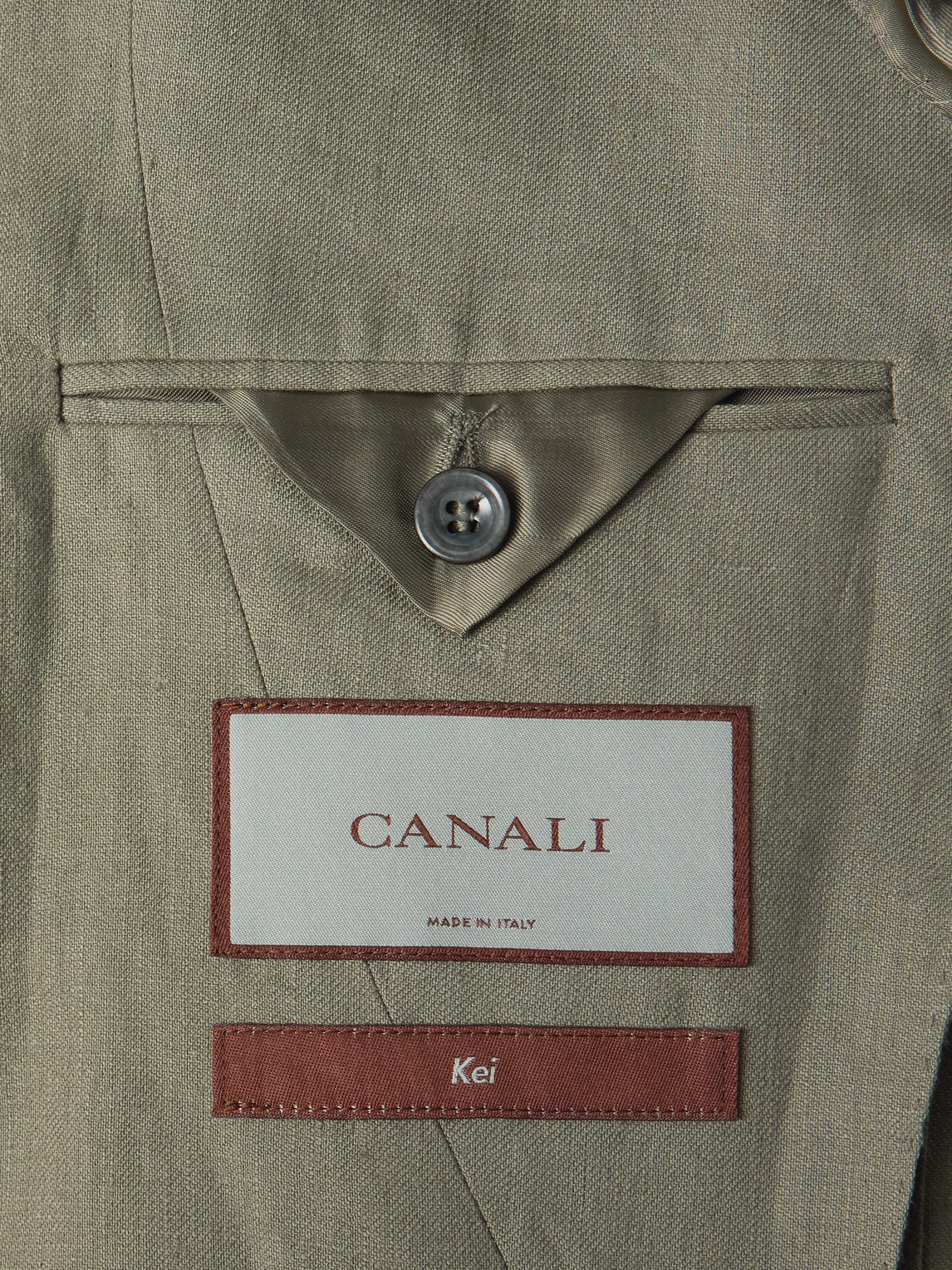 Canali Linen Suit Jacket In Green