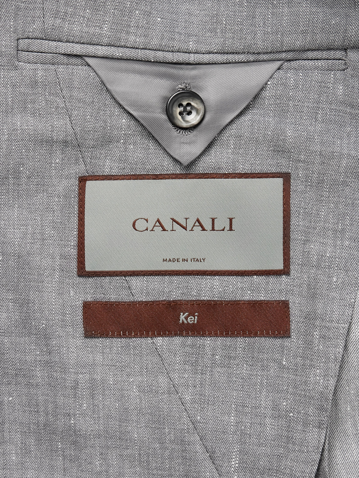 Canali Kei Slim-fit Linen And Wool-blend Suit Jacket In Gray