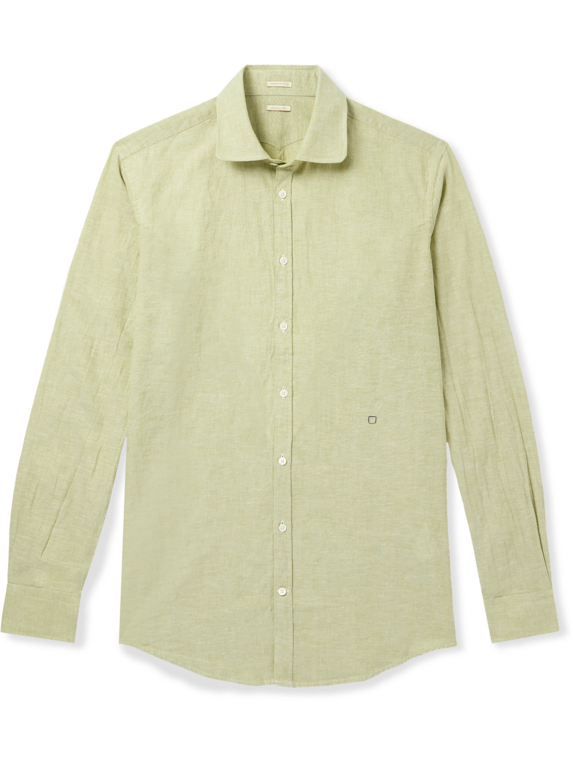 Cutaway-Collar Linen and Cotton-Blend Shirt