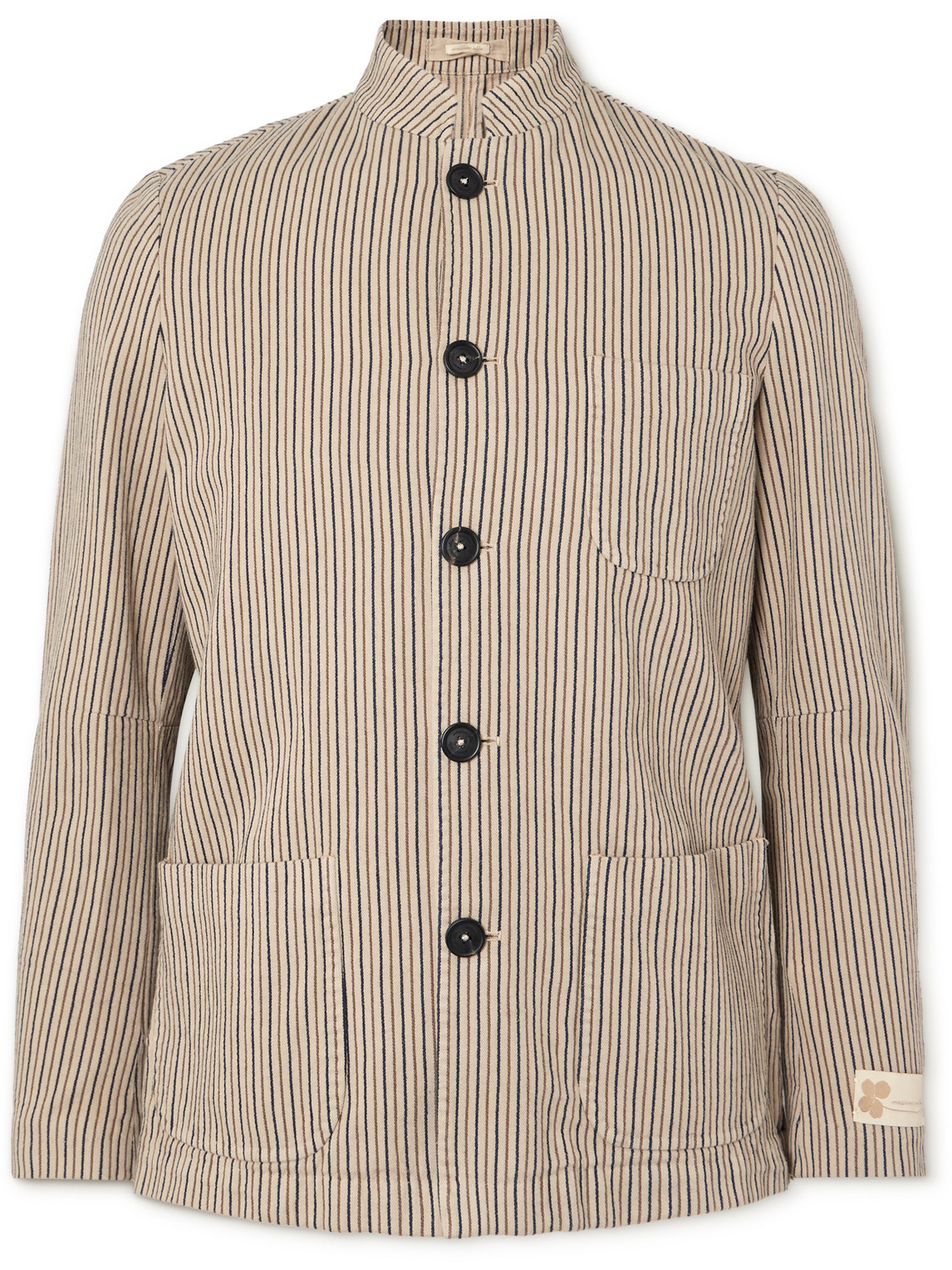 Bali Striped Cotton and Linen-Blend Overshirt