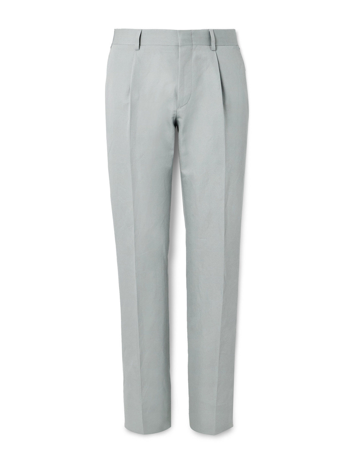 Brioni Pienza Tapered Linen and Cotton-Blend Trousers - Men