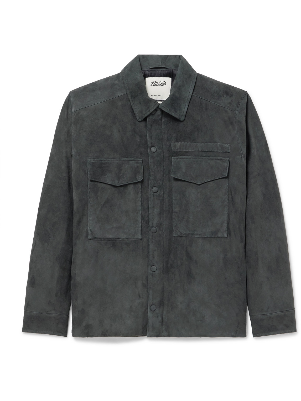 Valstar Robert Padded Suede Jacket In Gray