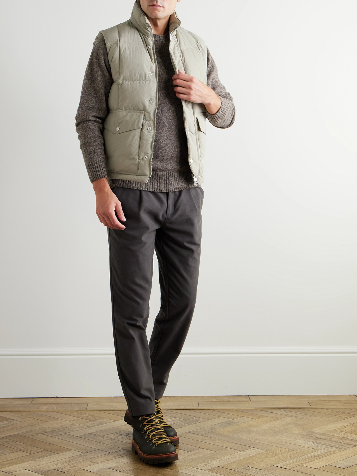 Shop Valstar Oliver Quilted Shell Down Gilet In Gray