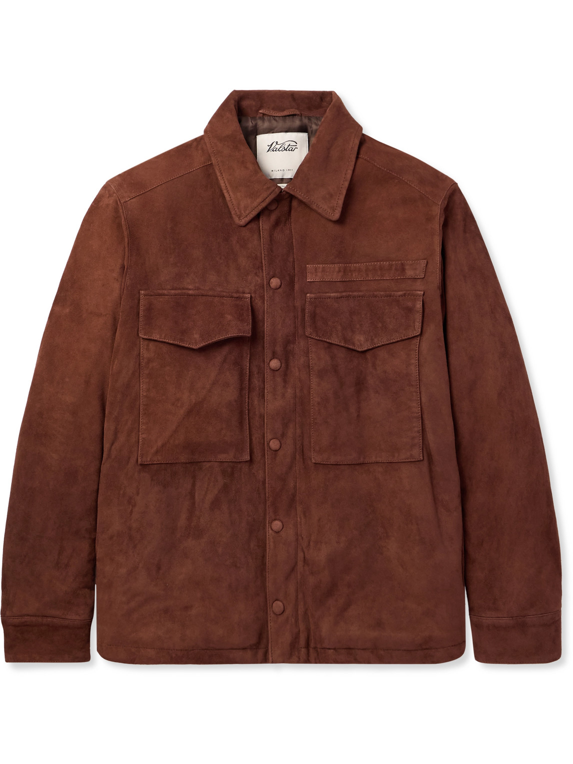 Valstar Robert Padded Suede Jacket In Brown