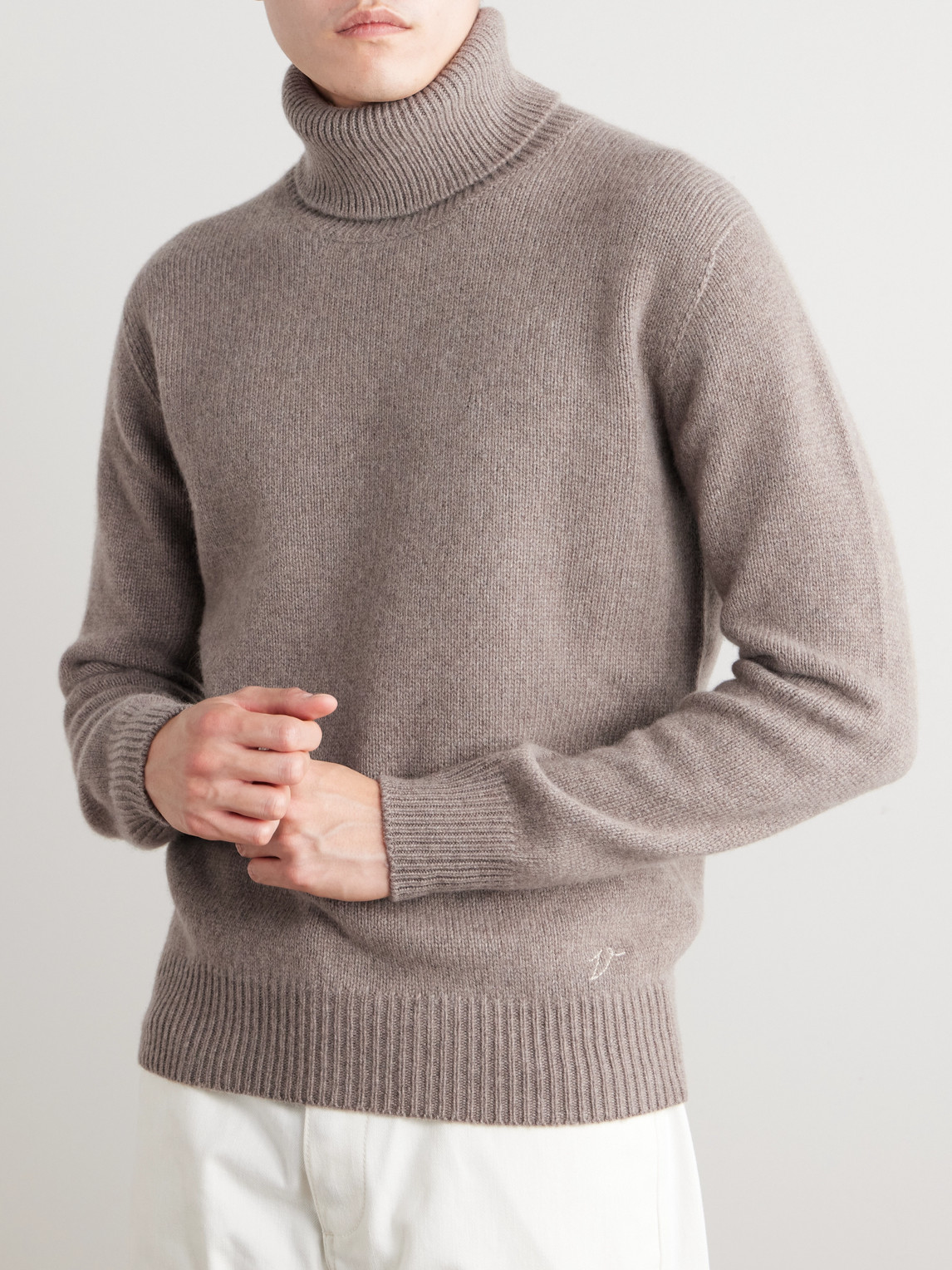 VALSTAR LOGO-EMBROIDERED CASHMERE ROLLNECK SWEATER