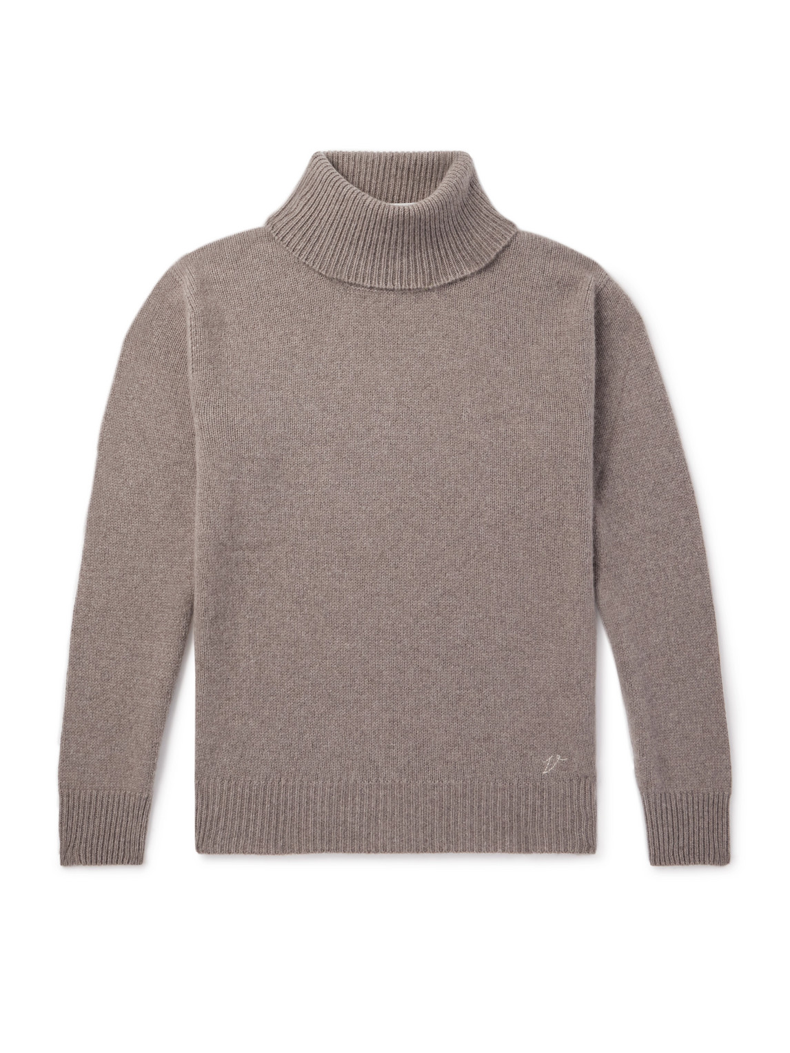 Valstar Logo-embroidered Cashmere Rollneck Sweater In Brown