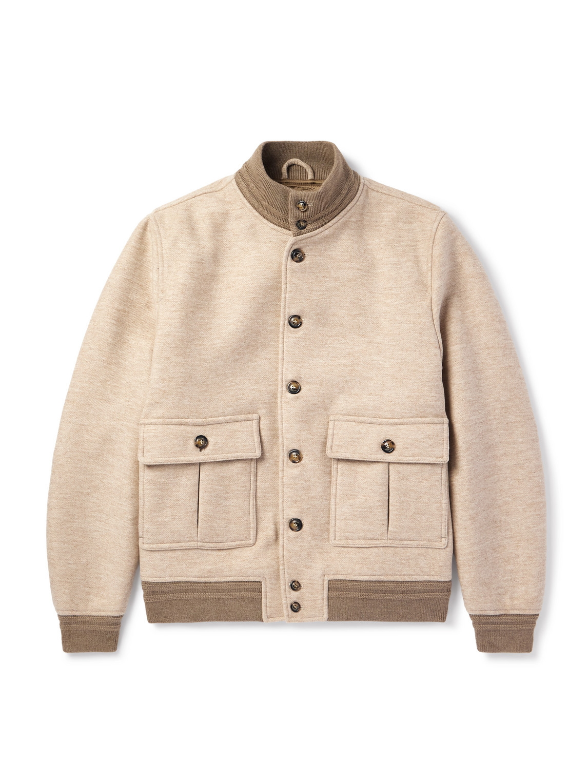 Valstar Virgin Wool Bomber Jacket In Neutrals
