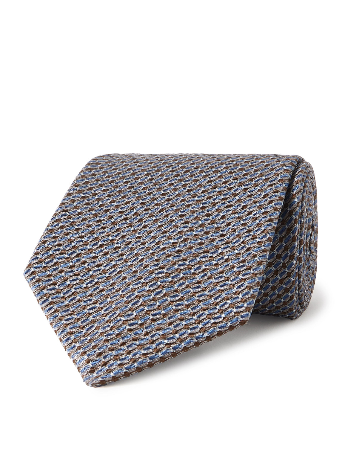 Brioni 8cm Silk-jacquard Tie In Neutral