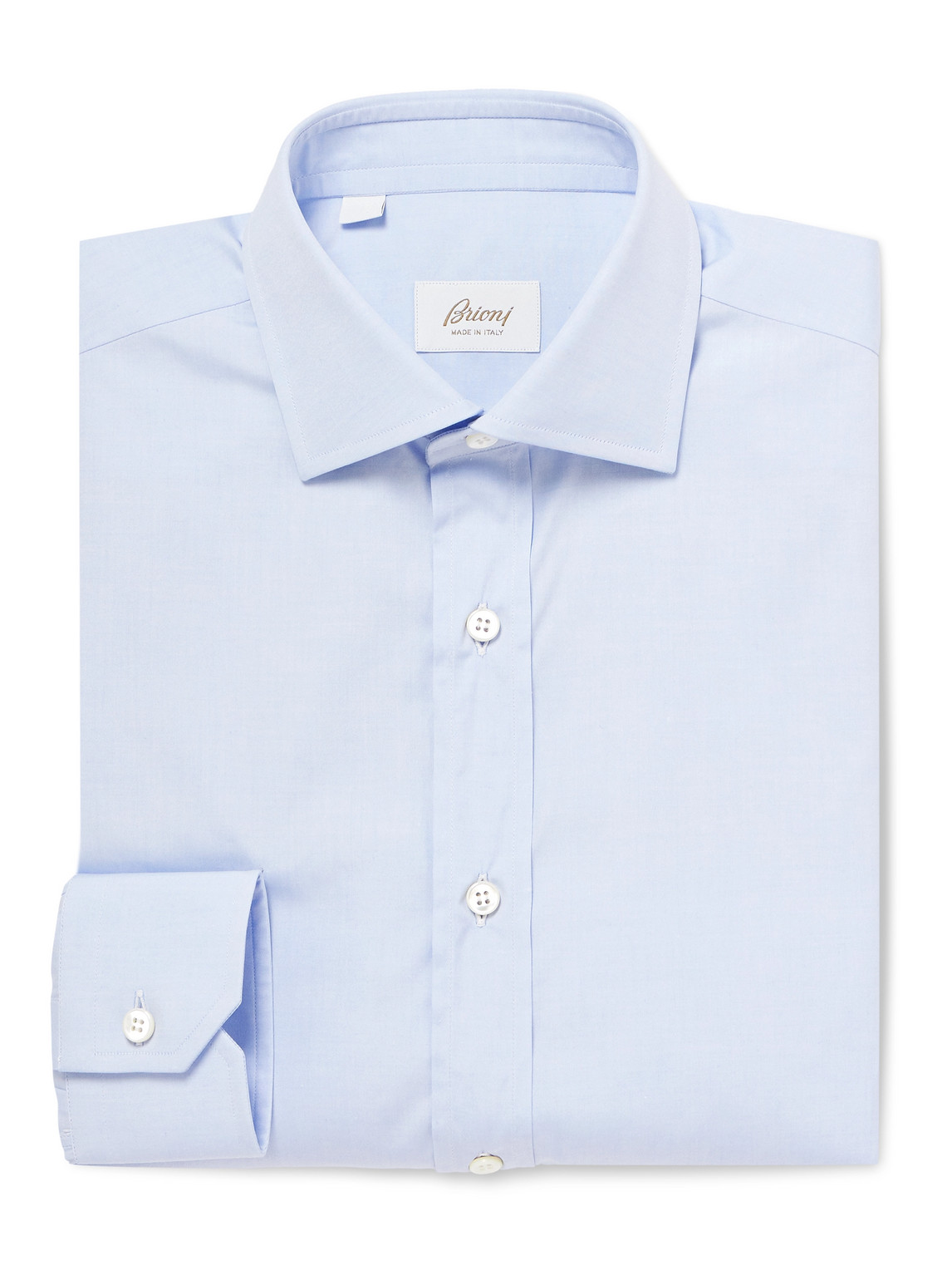 Brioni Trevi Cutaway-Collar Cotton Pinpoint Oxford Shirt - Men