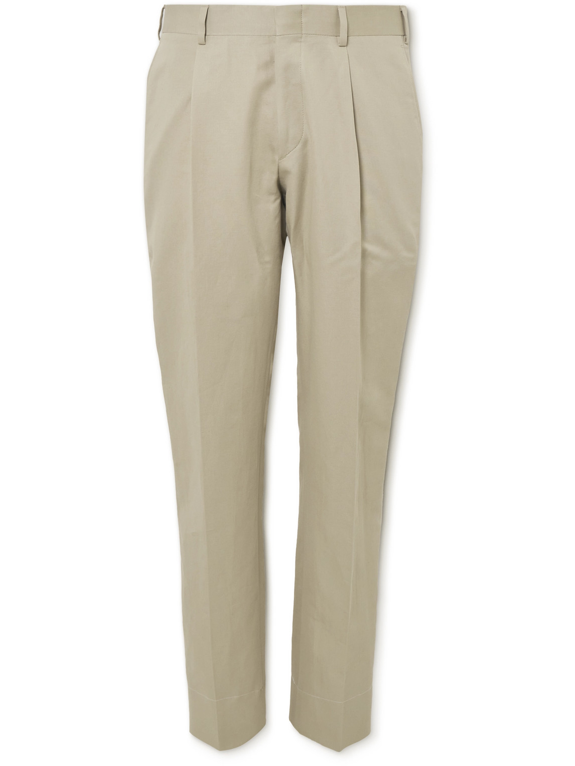 Brioni Pienza Straight-Leg Linen and Cotton-Blend Trousers - Men