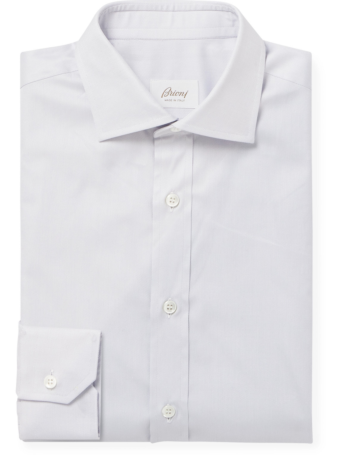 Brioni Trevi Cutaway-collar Cotton Oxford Shirt In Blue