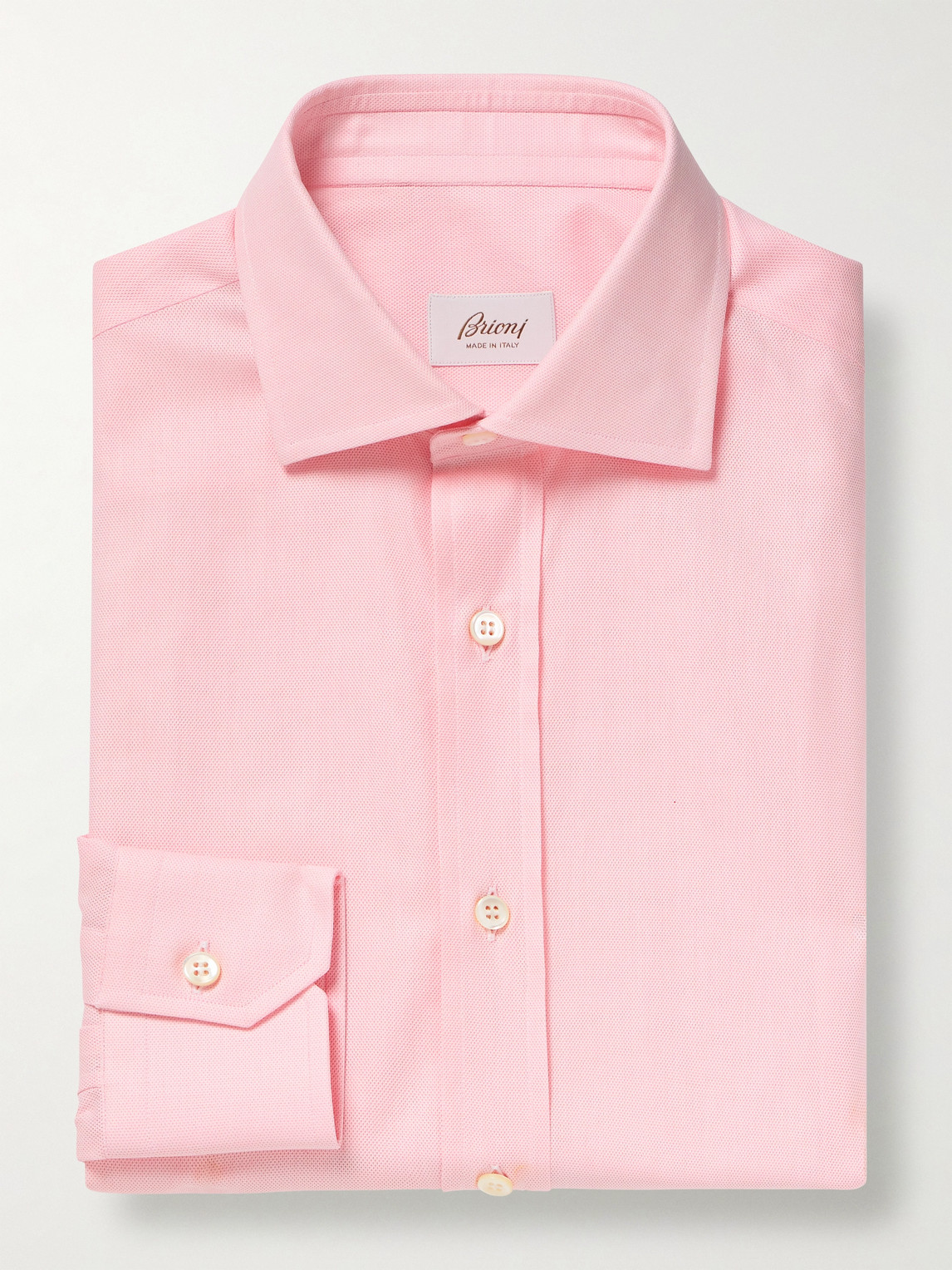 Brioni Trevi Cutaway-collar Cotton Oxford Shirt In Pink