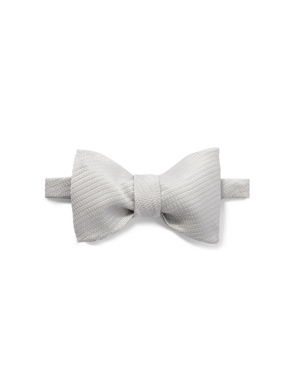 Brioni Textured-silk Bow Tie In Silver