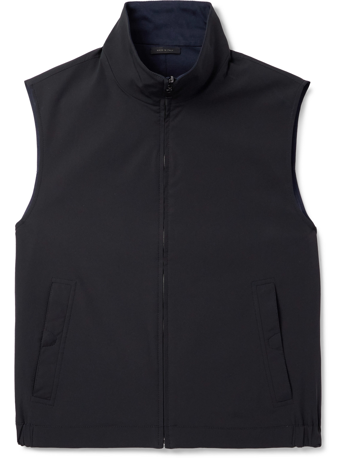 Brioni Reversible Silk-blend And Jersey Gilet In Black