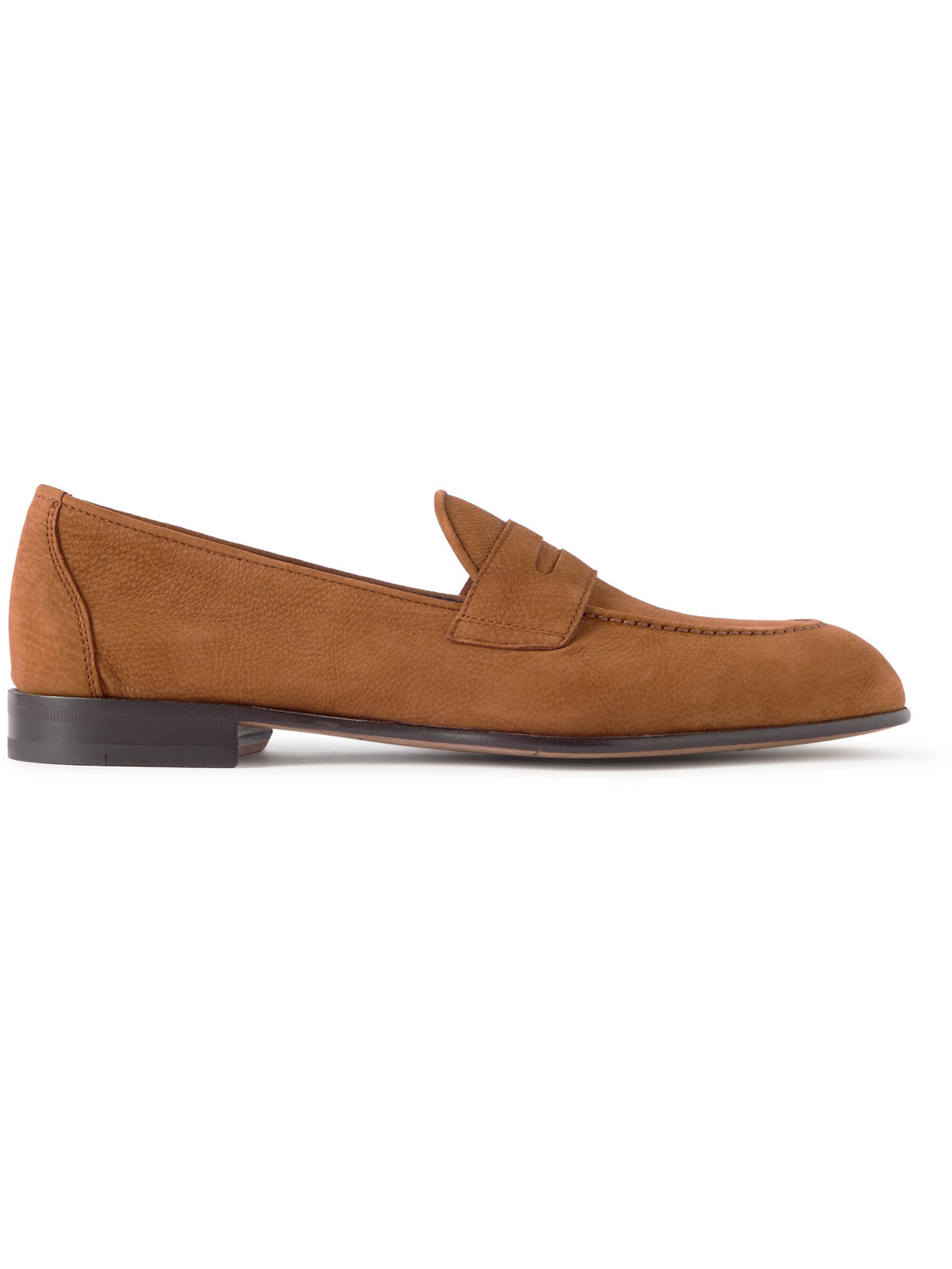 Brioni Full-grain Nubuck Loafers In Brown