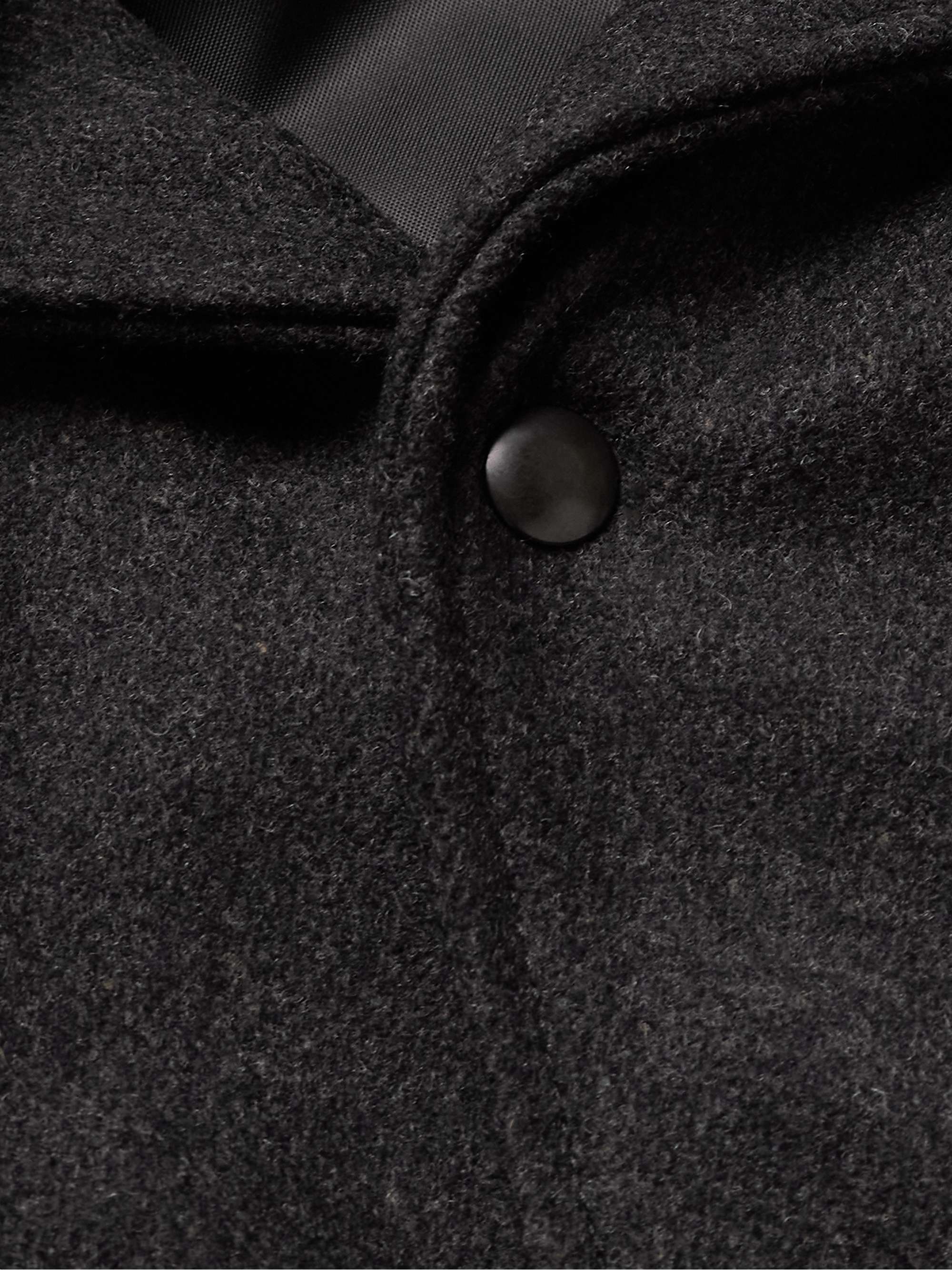 GOLDEN BEAR The Hayes Leather-Trimmed Wool-Blend Varsity Jacket