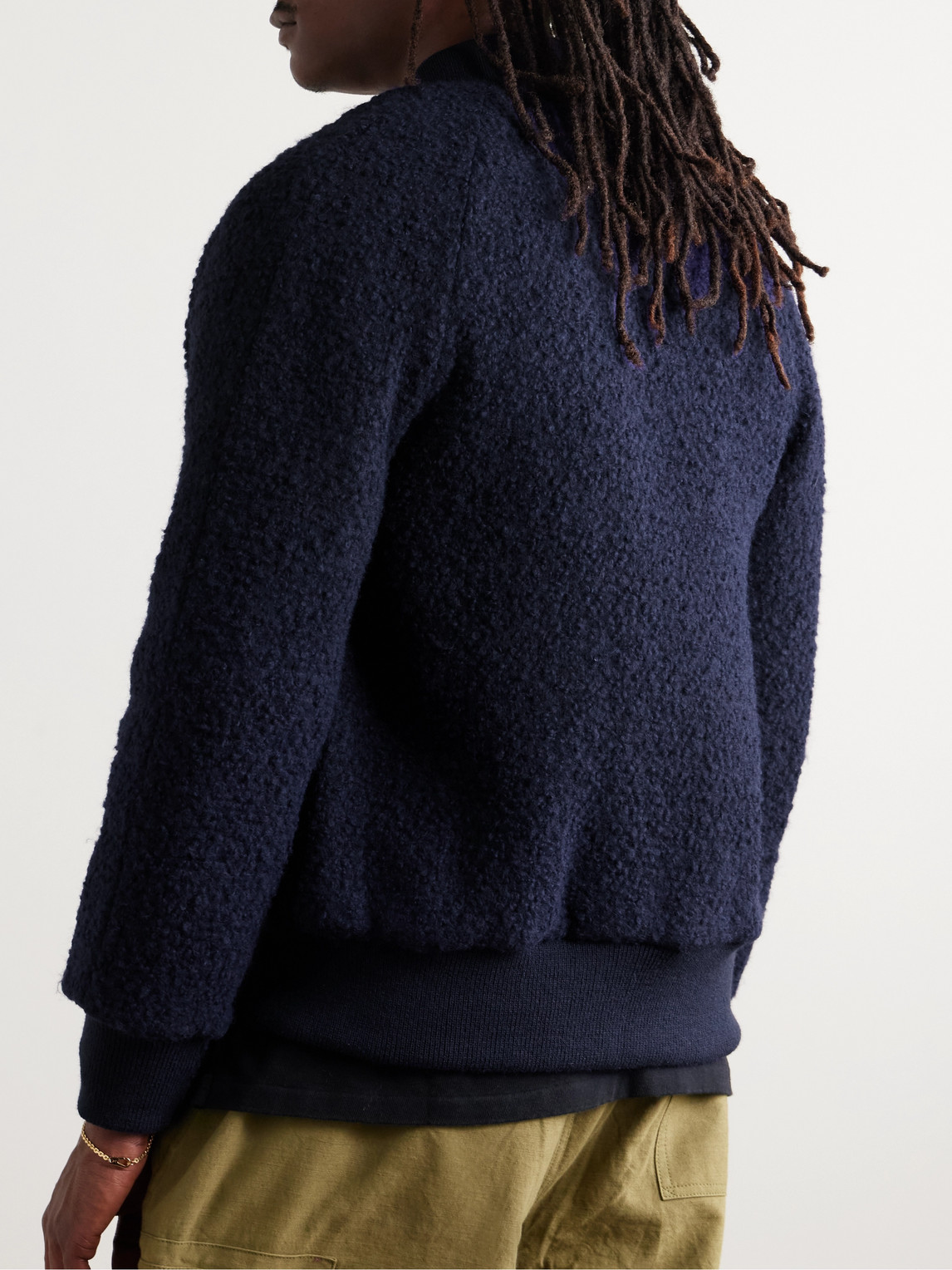 GOLDEN BEAR THE JENNER PADDED WOOL-BLEND BOUCLÉ BOMBER JACKET