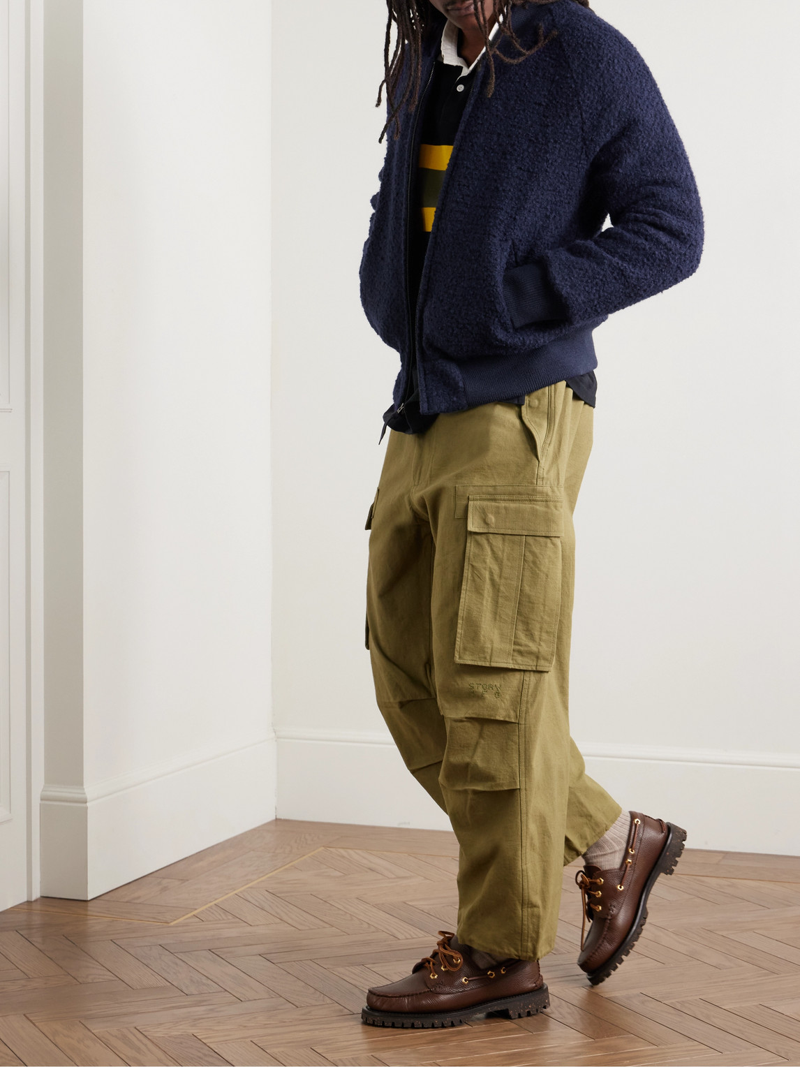 GOLDEN BEAR THE JENNER PADDED WOOL-BLEND BOUCLÉ BOMBER JACKET
