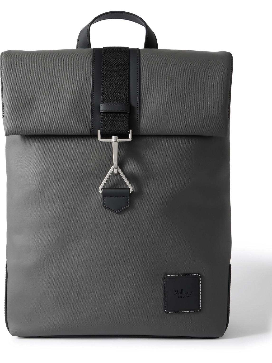 Mulberry Dalston Leather-trimmed Coated-canvas Backpack In Grey