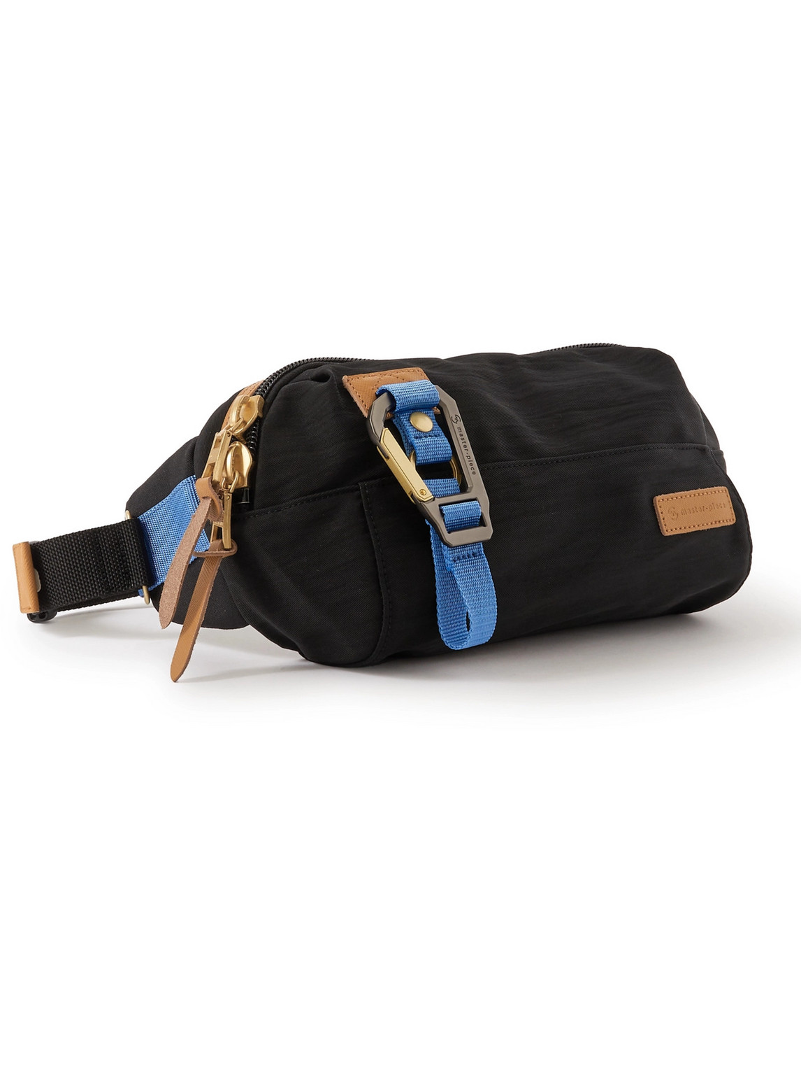Link Leather-Trimmed Nylon-Twill Belt Bag