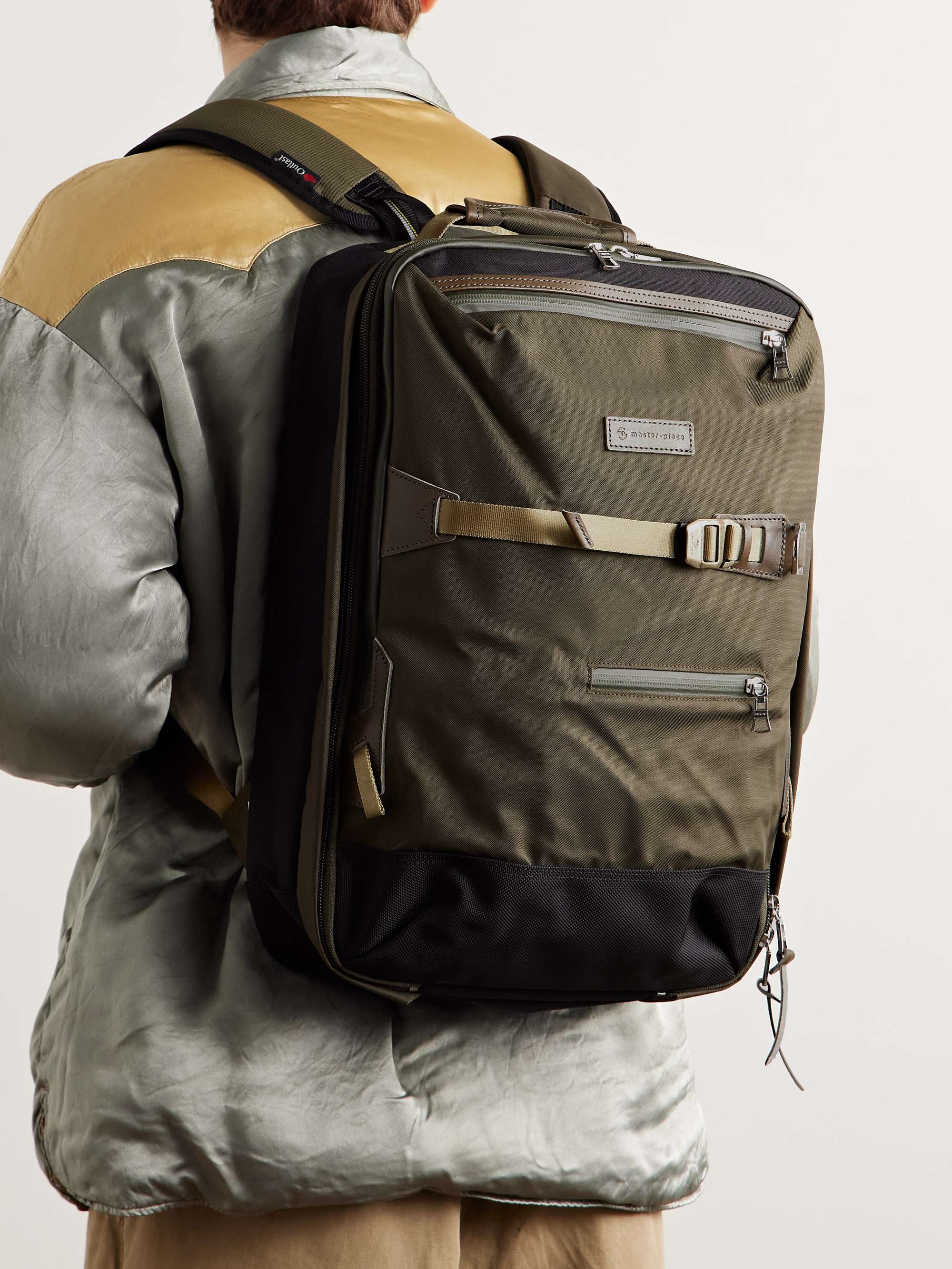 MASTER-PIECE Potential Leather and Webbing-Trimmed CORDURA® Backpack