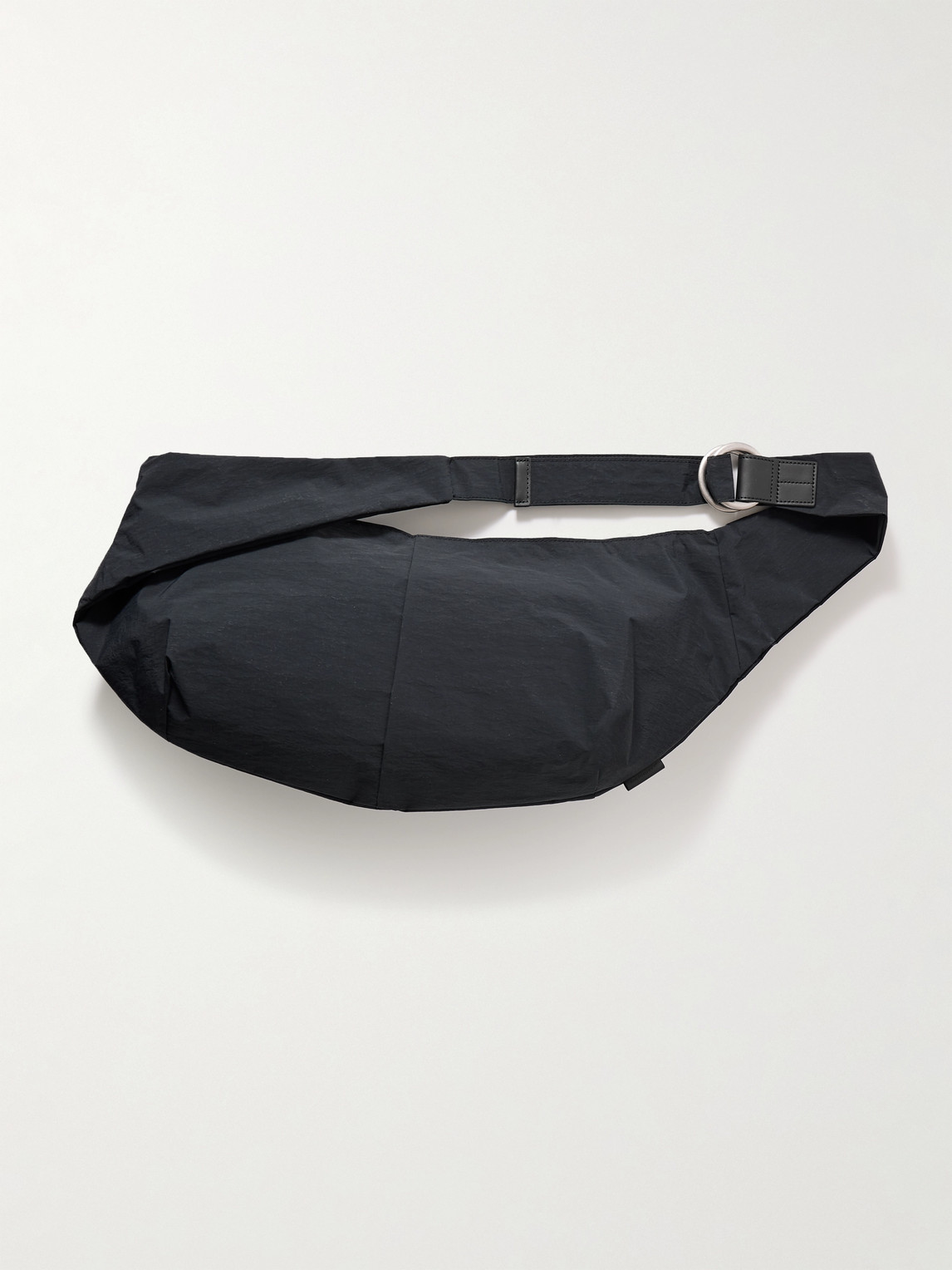 MASTER-PIECE SASH LEATHER-TRIMMED COATED-NYLON SLING BAG 