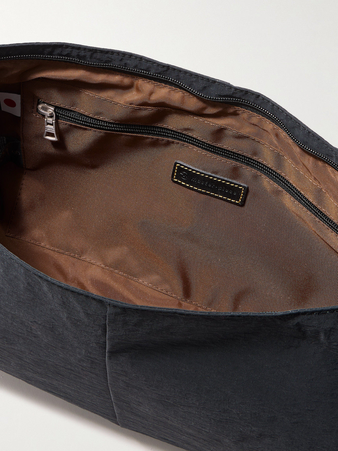 MASTER-PIECE SASH LEATHER-TRIMMED COATED-NYLON SLING BAG 