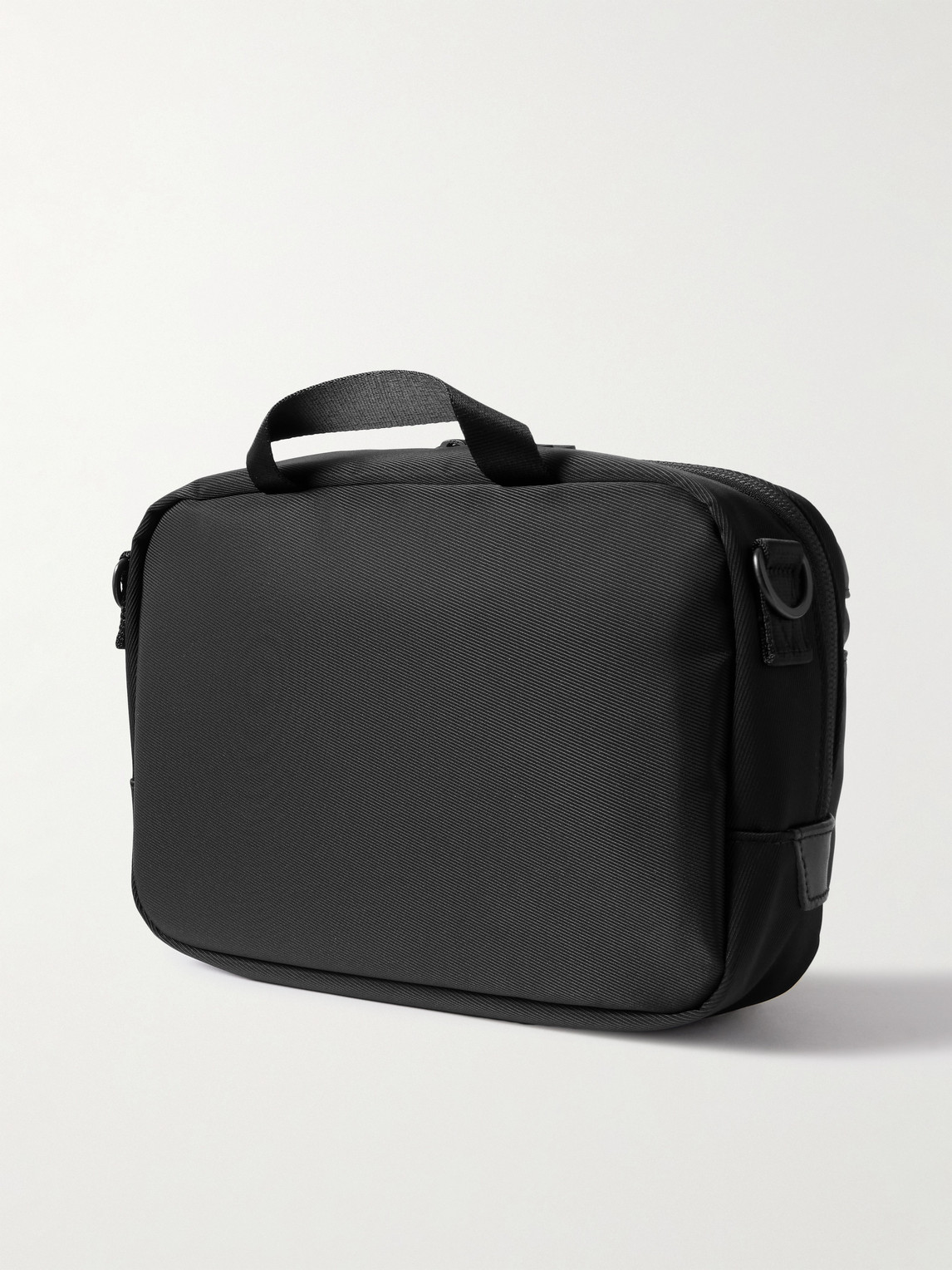 Master-piece Progress Leather-trimmed Coated Nylon-twill Messenger Bag In Black