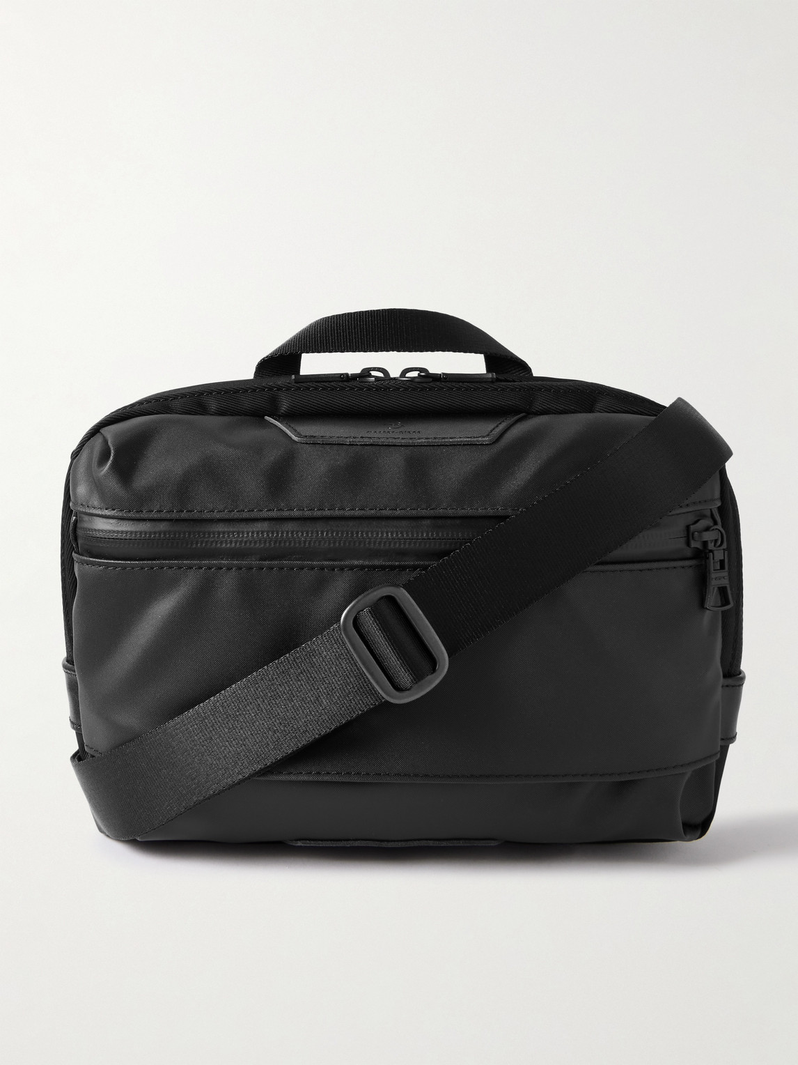 Master-piece Progress Leather-trimmed Coated Nylon-twill Messenger Bag In Black