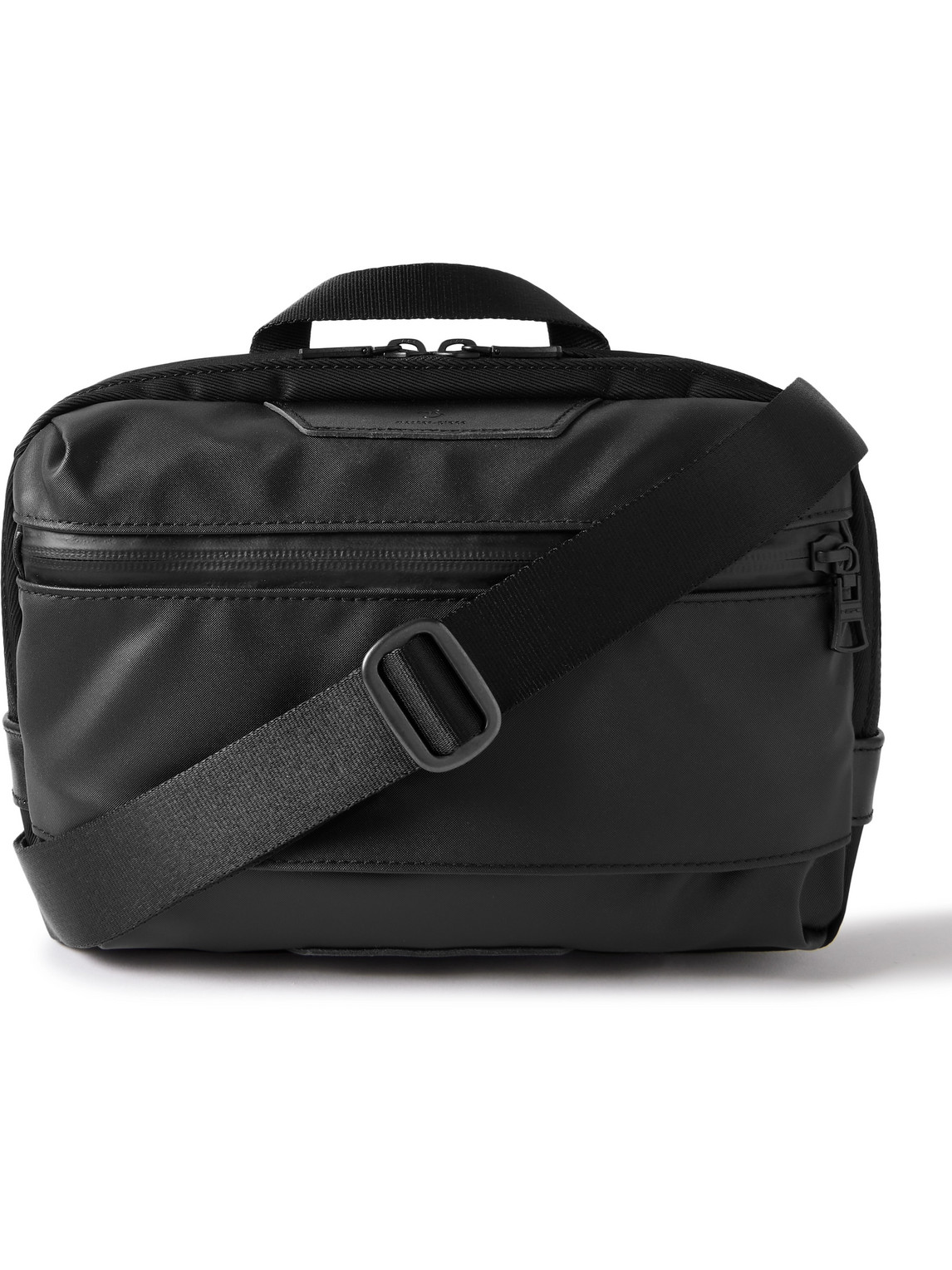 Progress Leather-Trimmed Coated Nylon-Twill Messenger Bag