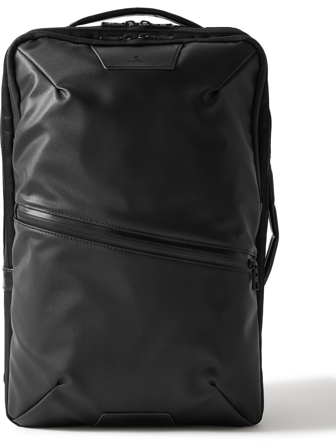 Progress 2WAY Leather-Trimmed Coated-Shell Backpack