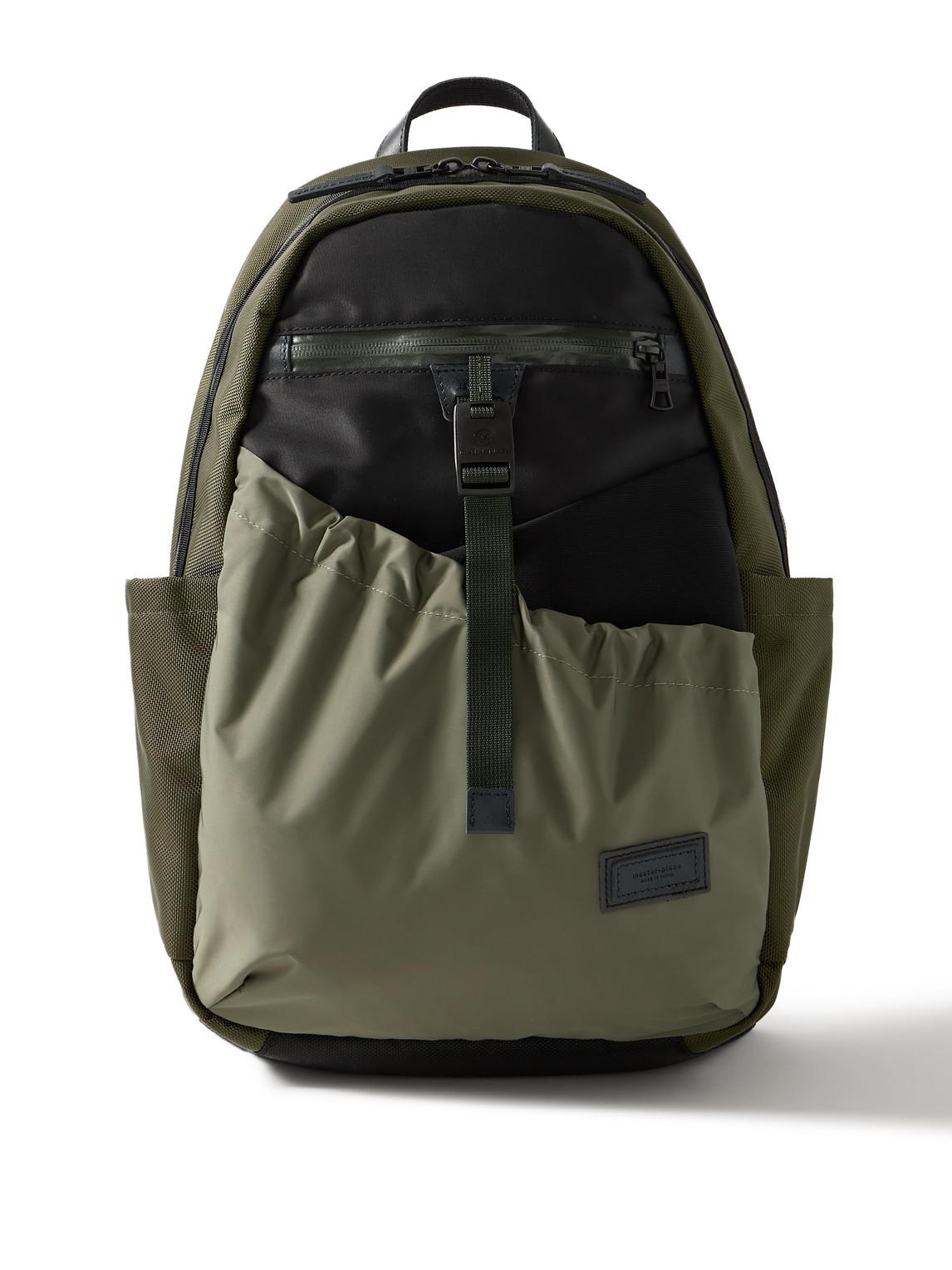 Scramble Leather-Trimmed Nylon Oxford, Twill and Shell Backpack