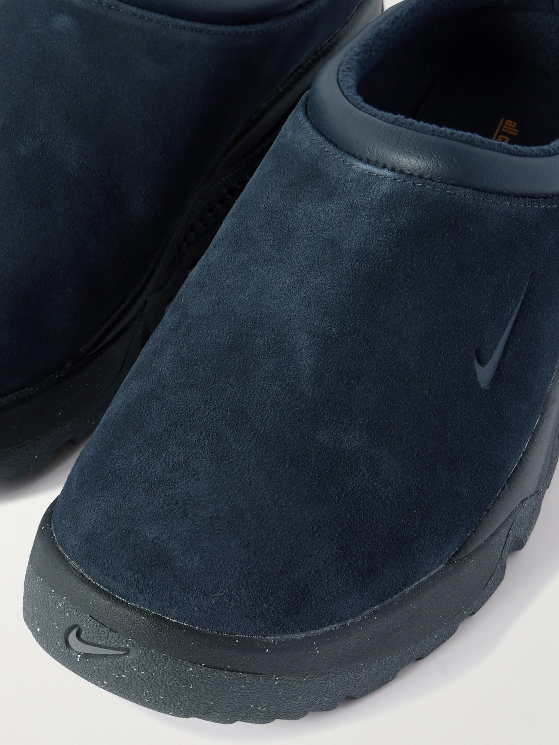 Nike Acg Rufus Leather-trimmed Suede Slip-on Sneakers In Blue