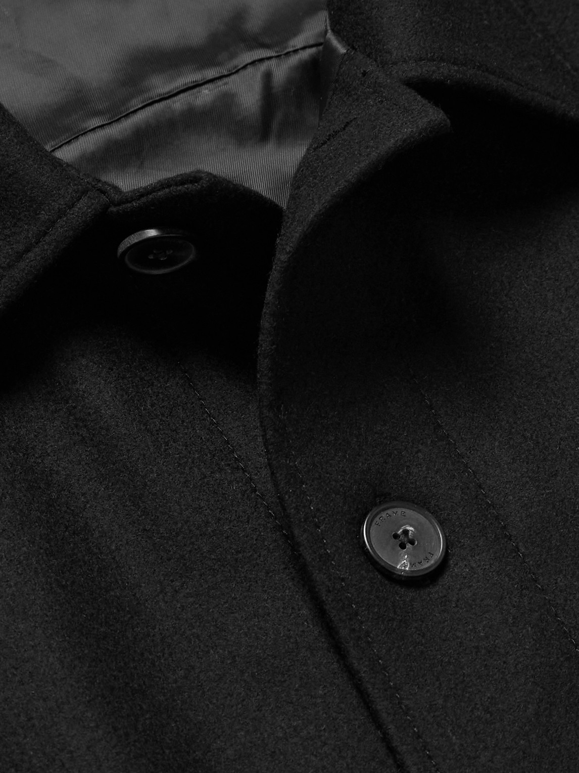 Frame Wool-felt Overshirt In Black
