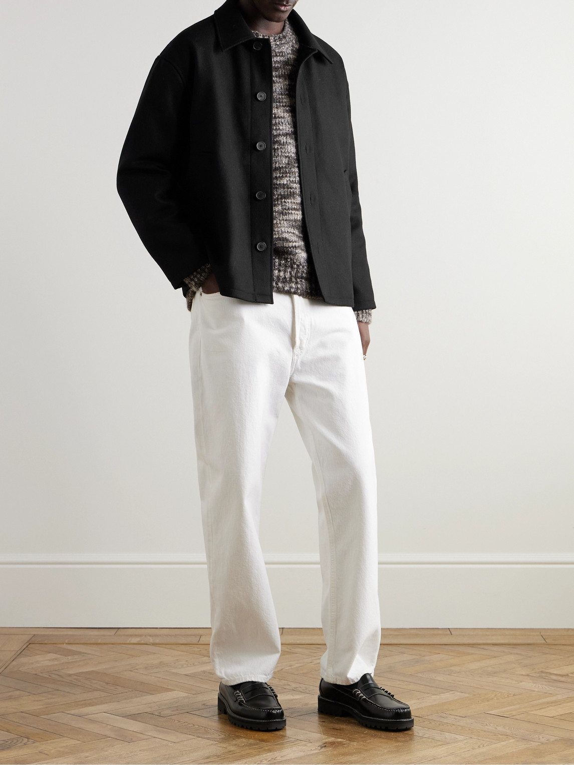 Frame Wool-felt Overshirt In Black