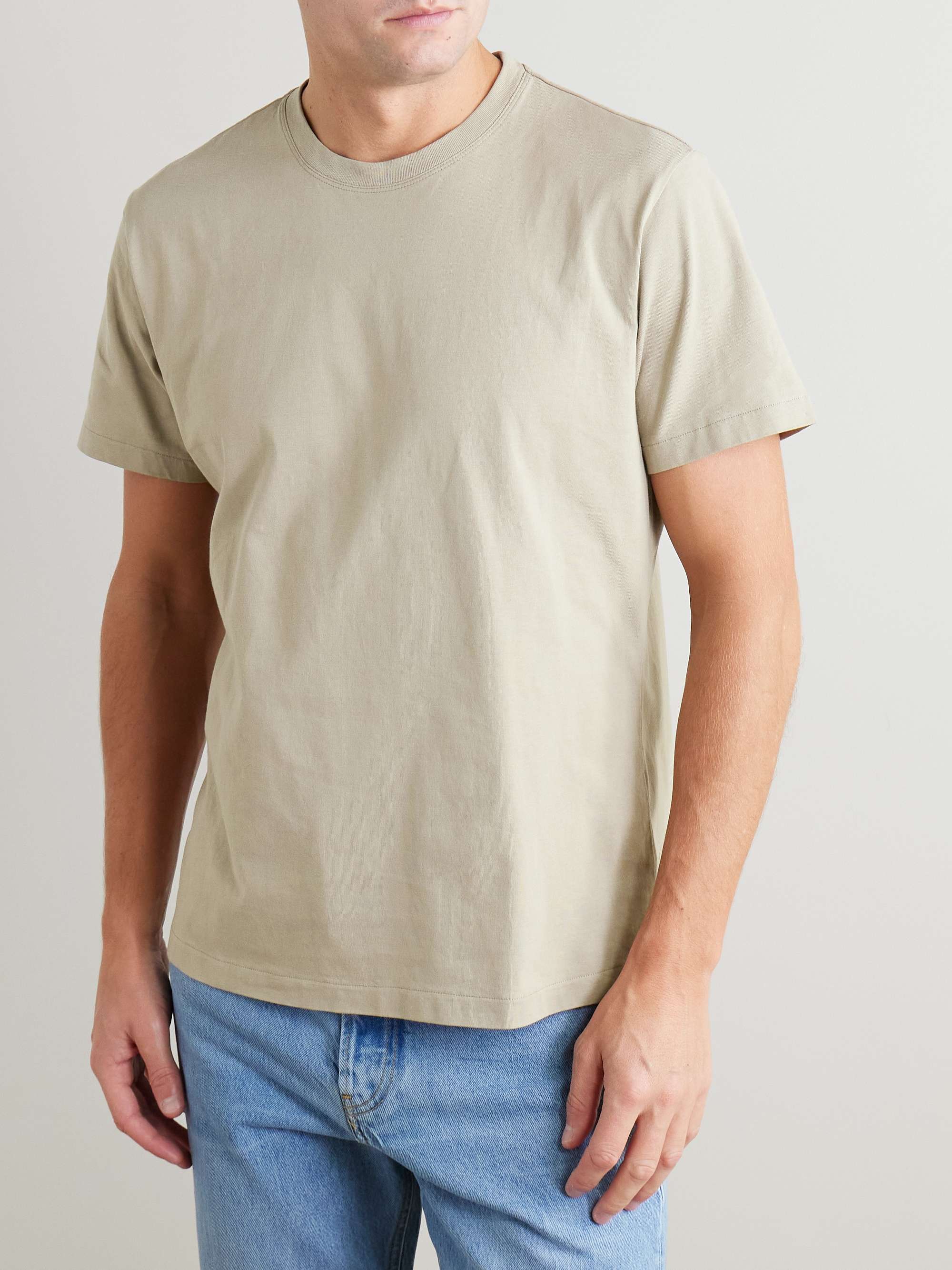 FRAME Logo-Embroidered Cotton-Jersey T-Shirt