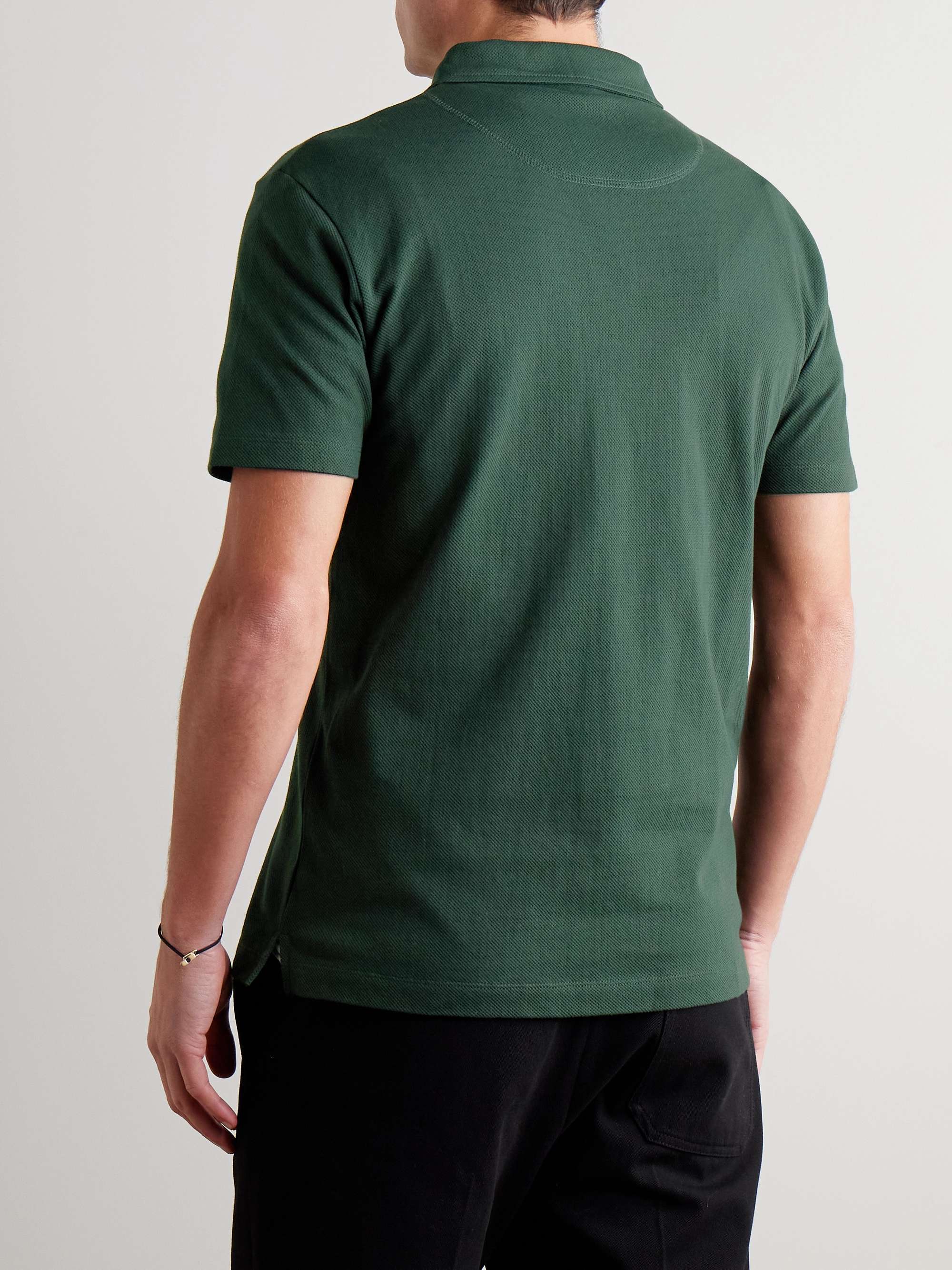SUNSPEL Riviera Slim-Fit Cotton-Mesh Polo Shirt