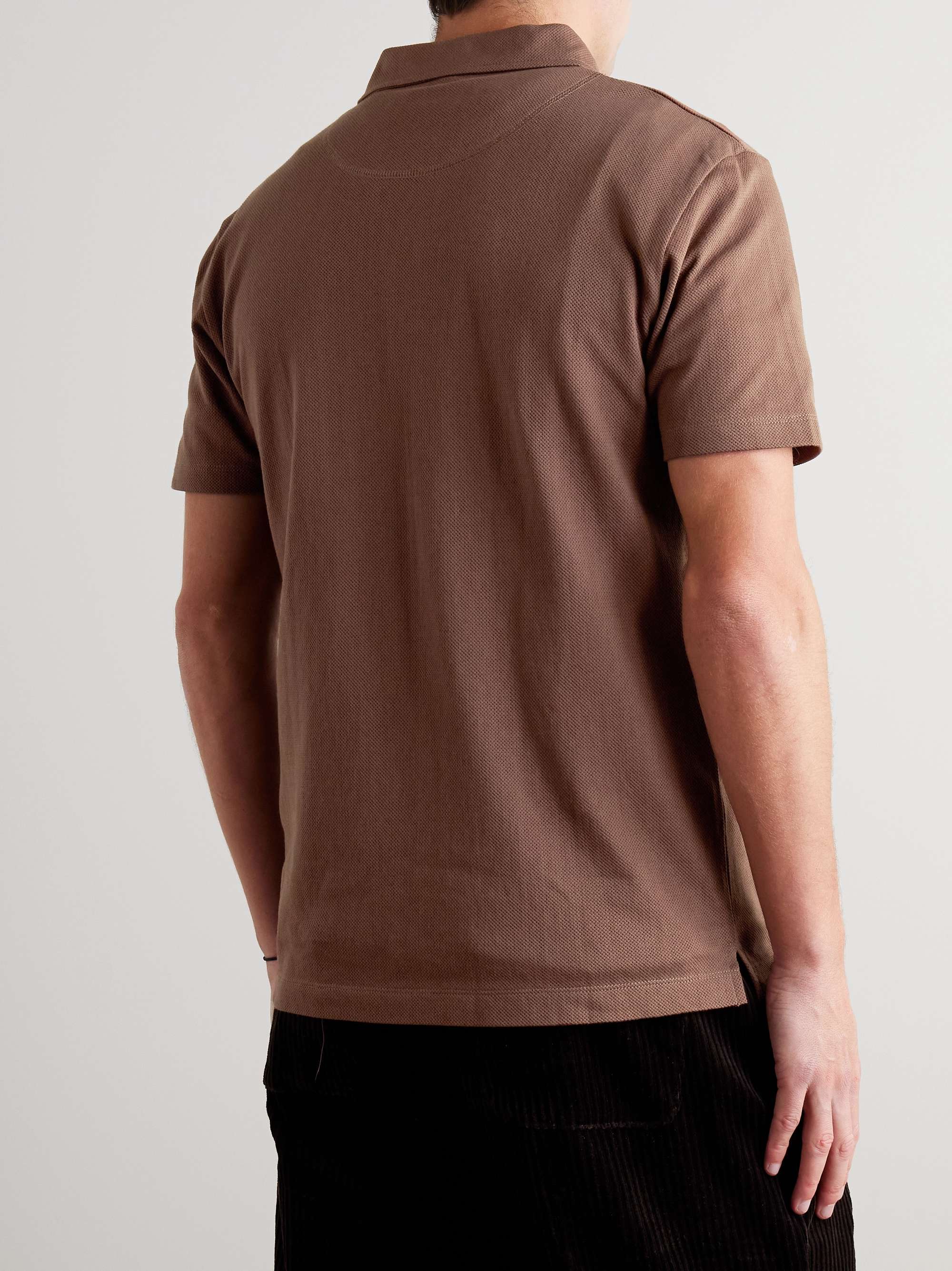SUNSPEL Riviera Slim-Fit Cotton-Mesh Polo Shirt