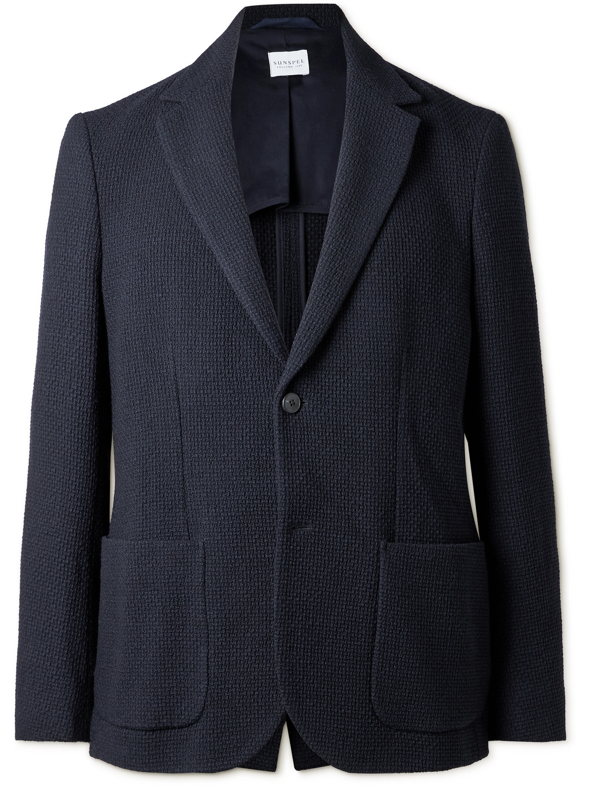 Waffle-Knit Wool-Blend Blazer