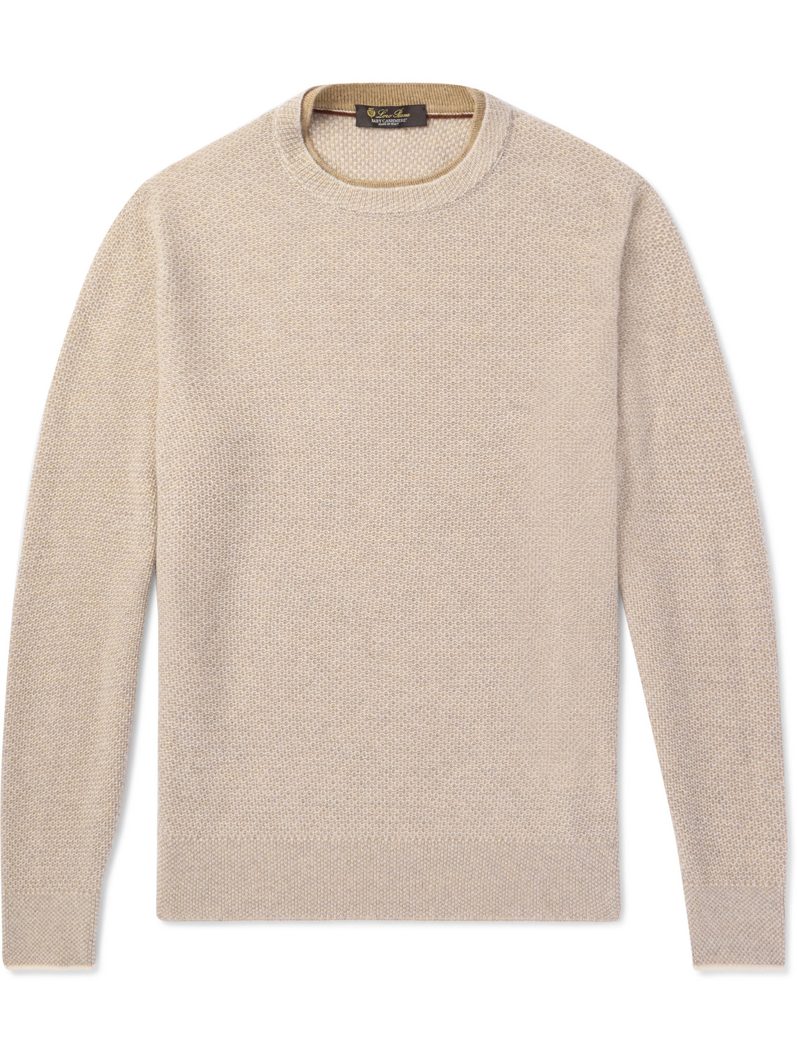 Loro Piana City Birdseye Baby Cashmere Sweater In Neutrals
