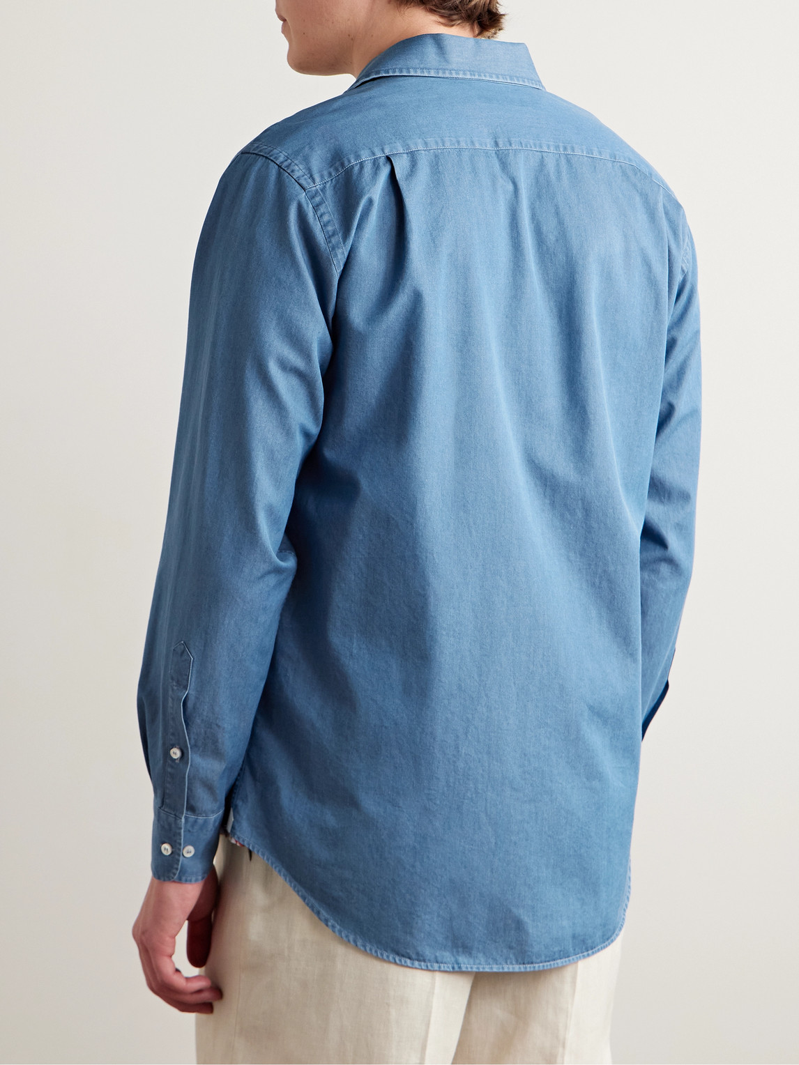 Loro Piana André Cotton-chambray Shirt In Blue
