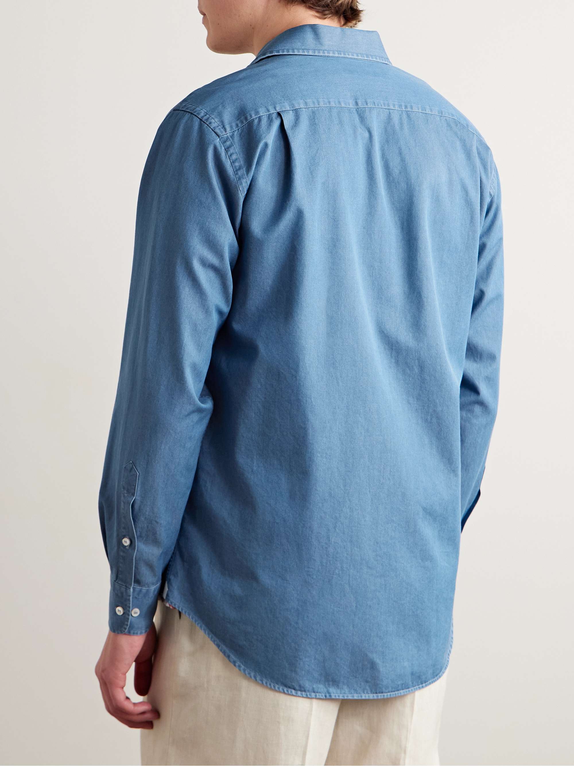 LORO PIANA 앙드레 코튼 샴브레이 셔츠